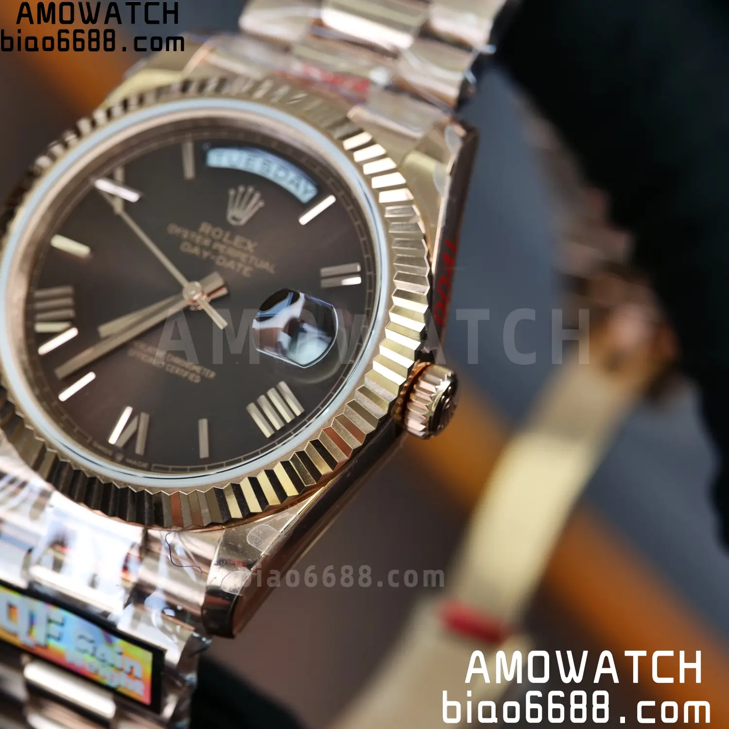 Rolex DayDate 228235 40 RG QF1:1 Best Edition Brown Roman Dial on Bracelet V6(Tungsten Heavy Versio) 70 d6d6cfcf406c11e 阿默表行AmoWatch