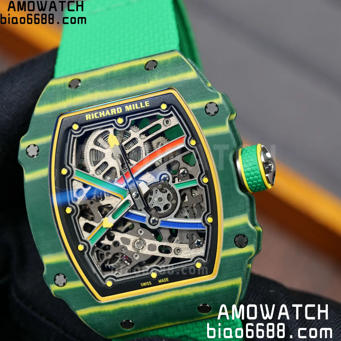 RICHARD MILLE RM67-02 Green NTPT Best Edition Umi Maker's Dial on Green Nylon strap CRMA7 Clone V9 93 d7093ae14c1a922 AMO Watch
