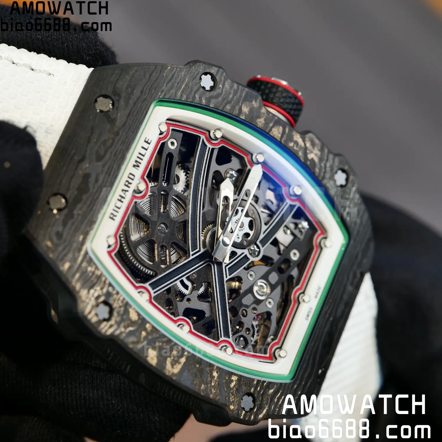 RICHARD MILLE RM67-02 Black NTPT Best Edition Italy Dial on White Nylon strap CRMA7 V9 120 da54b675c0ccd22 阿默表行AmoWatch