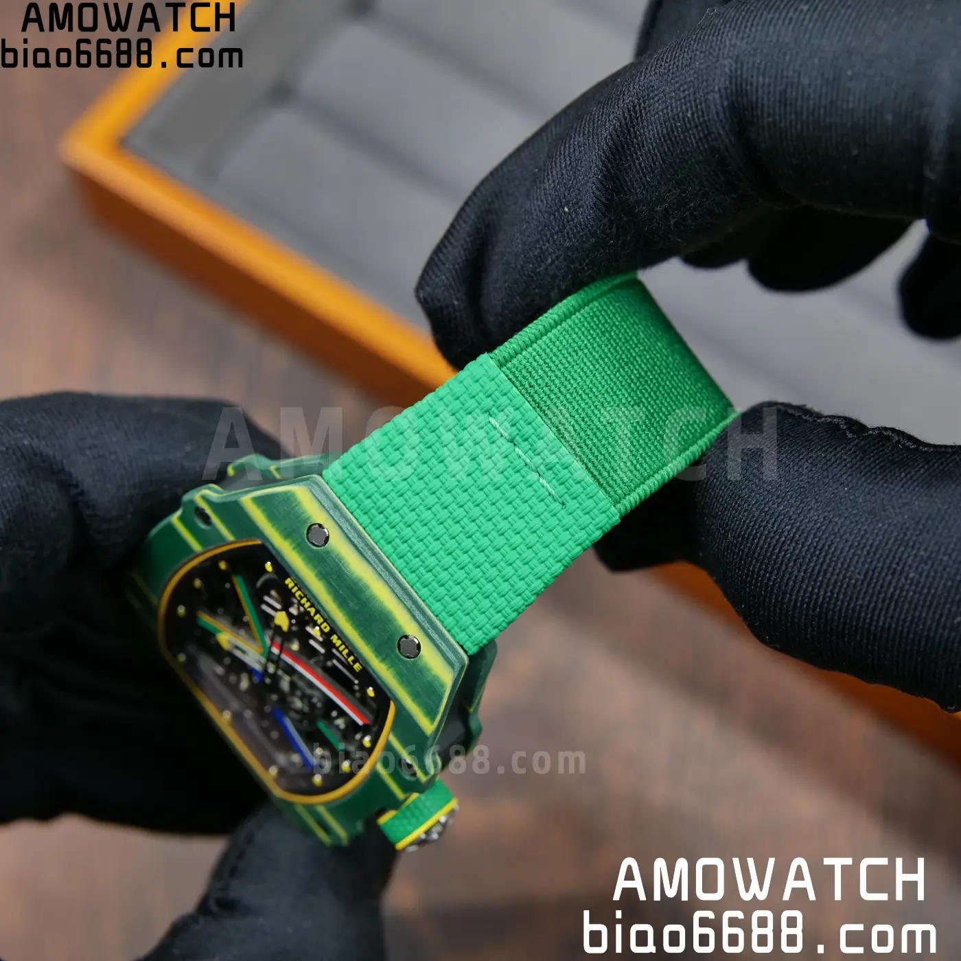 RICHARD MILLE RM67-02 Green NTPT Best Edition Umi Maker's Dial on Green Nylon strap CRMA7 Clone V9 81 da9140477053a10 AMO Watch