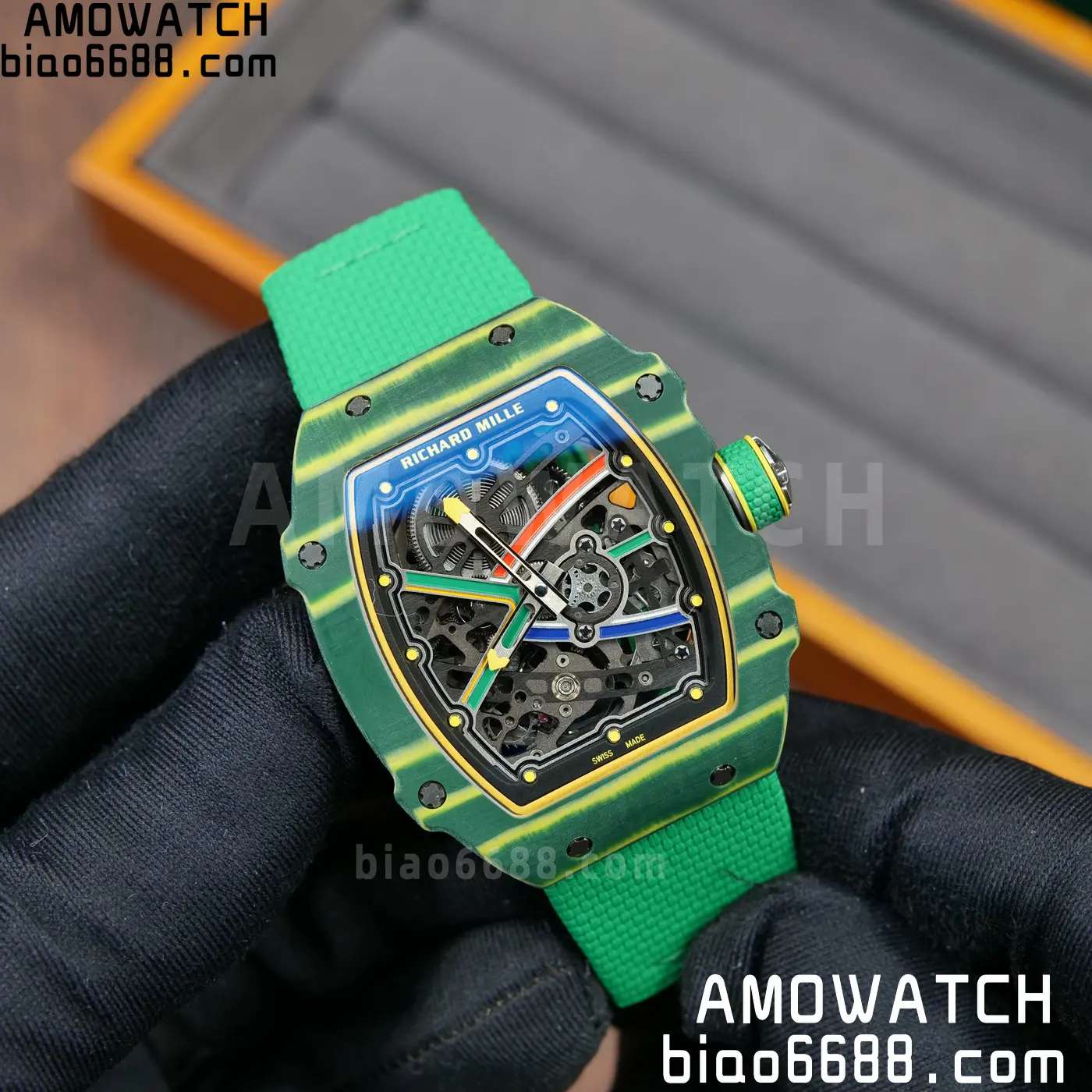 RICHARD MILLE RM67-02 Green NTPT Best Edition Umi Maker's Dial on Green Nylon strap CRMA7 Clone V9 79 e12937bc5cfc0d1 AMO Watch