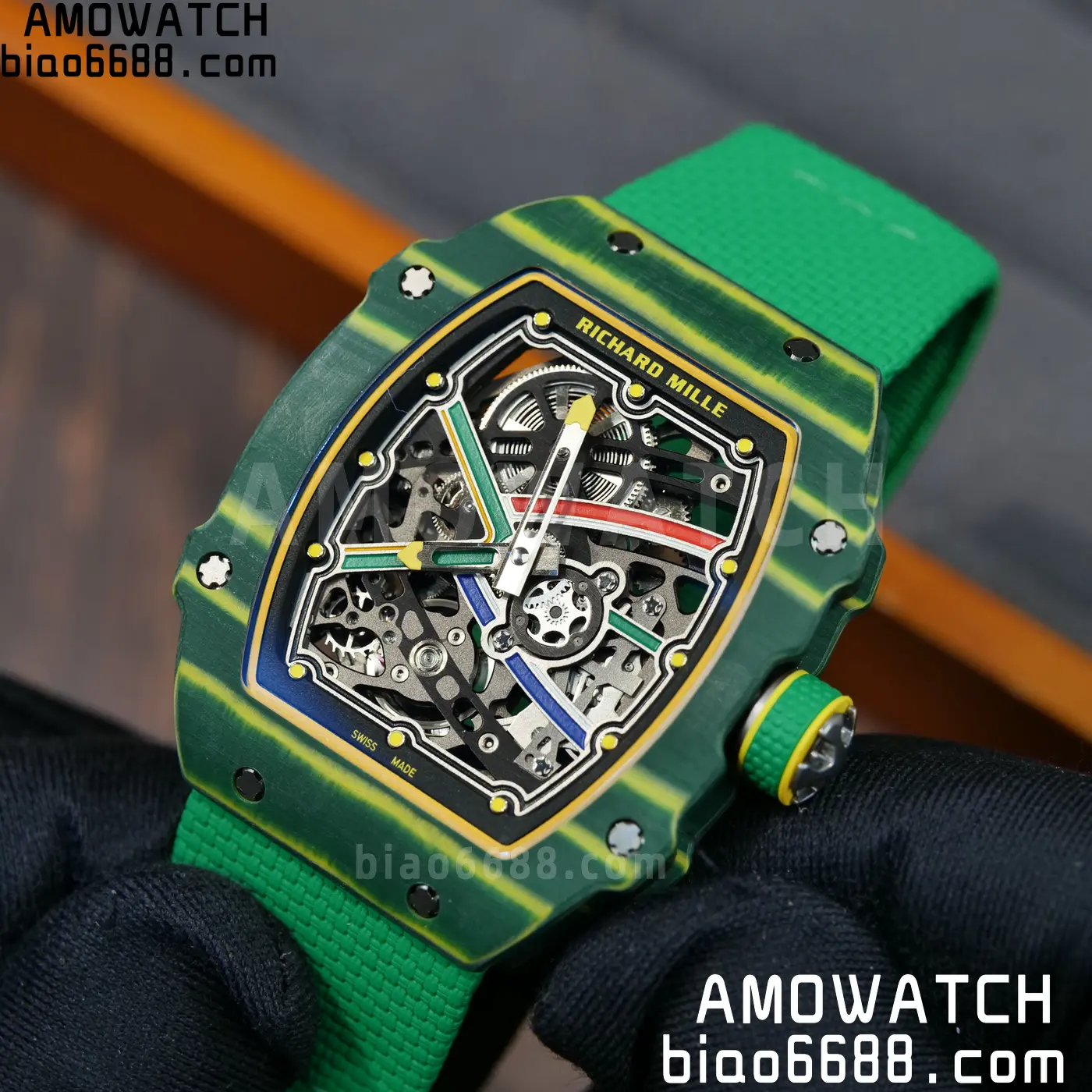 RICHARD MILLE RM67-02 Green NTPT Best Edition Umi Maker's Dial on Green Nylon strap CRMA7 Clone V9 91 e59207131a2625b AMO Watch