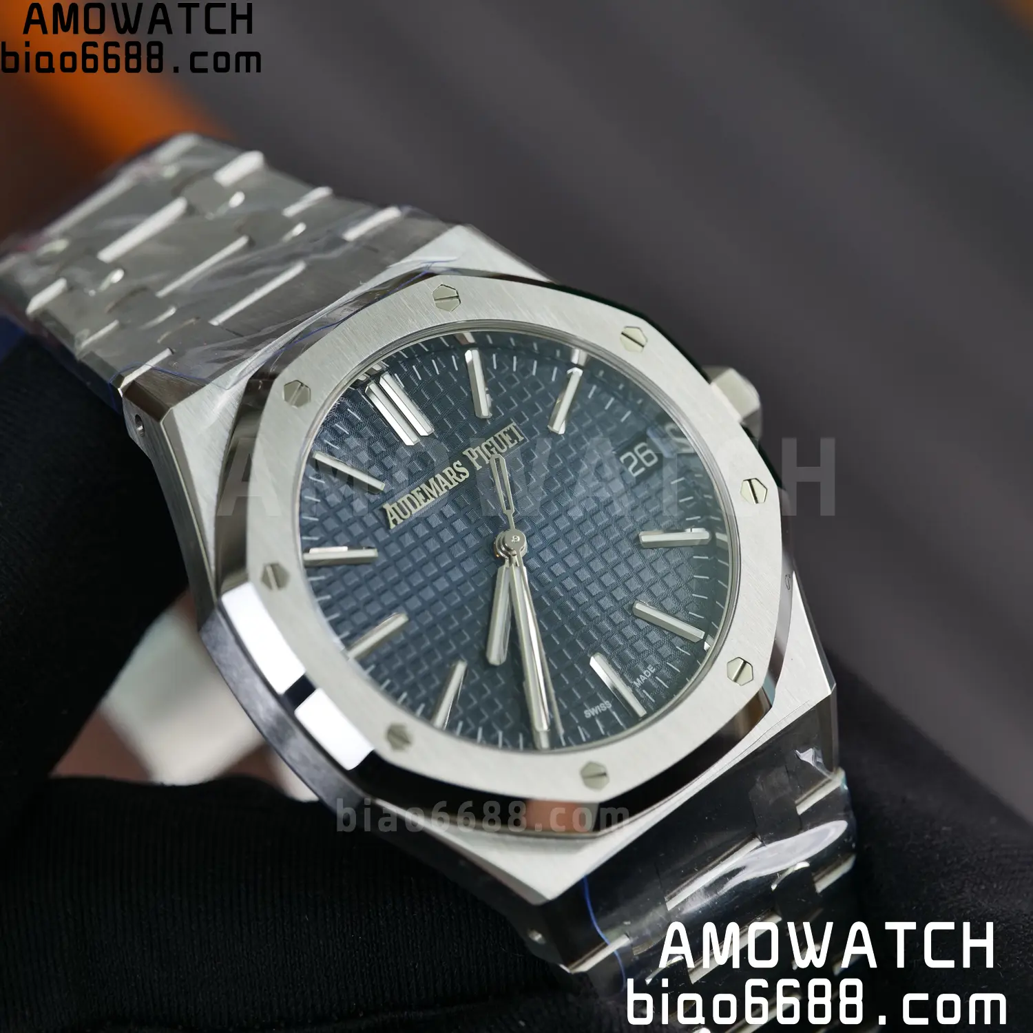 Royal Oak 41mm 15510 SS VSF 1:1 Best Edition Blue Textured Dial on SS Bracelet DD4302 Super Clone 74 e5b9cfab571bcea AMO Watch