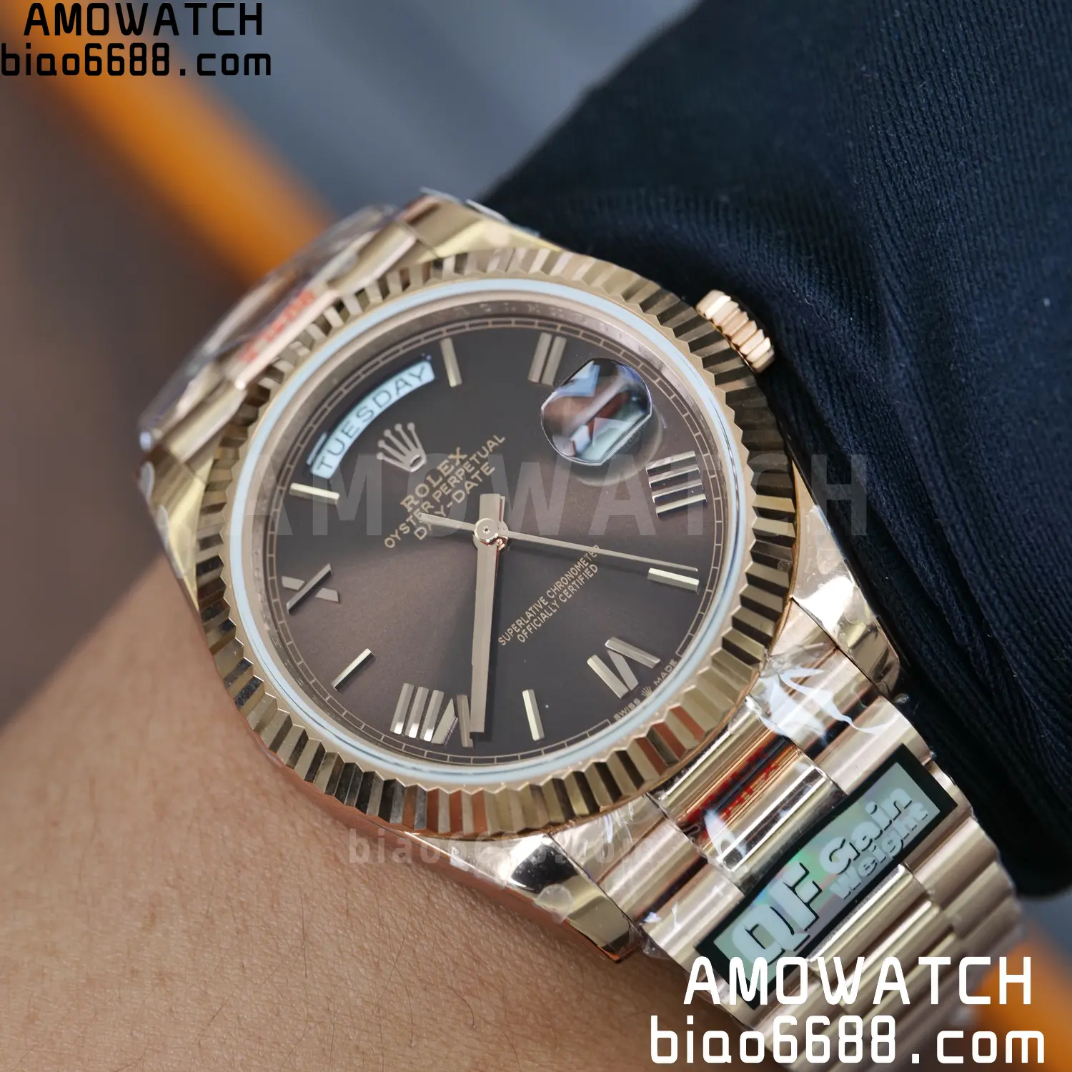 Rolex DayDate 228235 40 RG QF1:1 Best Edition Brown Roman Dial on Bracelet V6(Tungsten Heavy Versio) 87 e6bd479183625c0 阿默表行AmoWatch