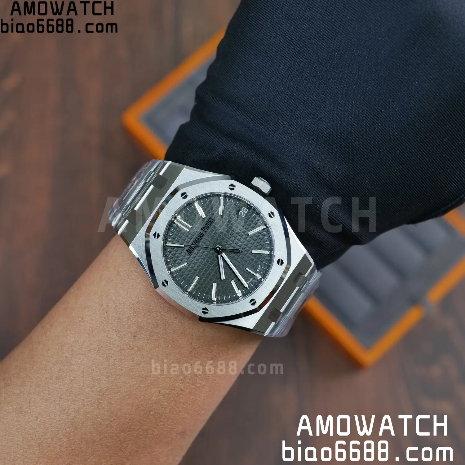 Royal Oak 41mm 15510 SS VSF 1:1 Best Edition Green Textured Dial on SS Bracelet DD4302 Super Clone 90 e8629de584df09b 阿默表行AmoWatch