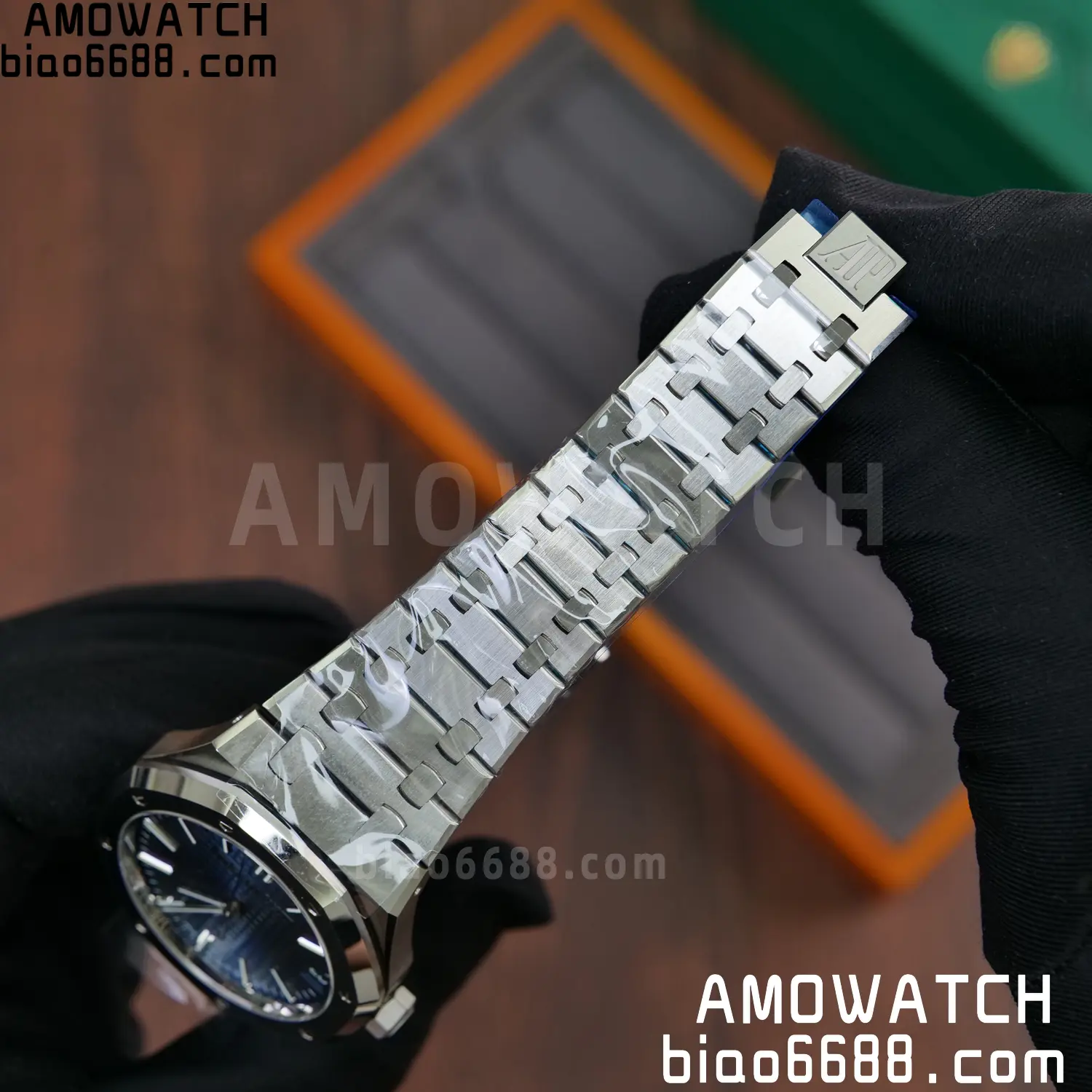 Royal Oak 41mm 15510 SS VSF 1:1 Best Edition Blue Textured Dial on SS Bracelet DD4302 Super Clone 66 ee4e7a948a645a0 AMO Watch
