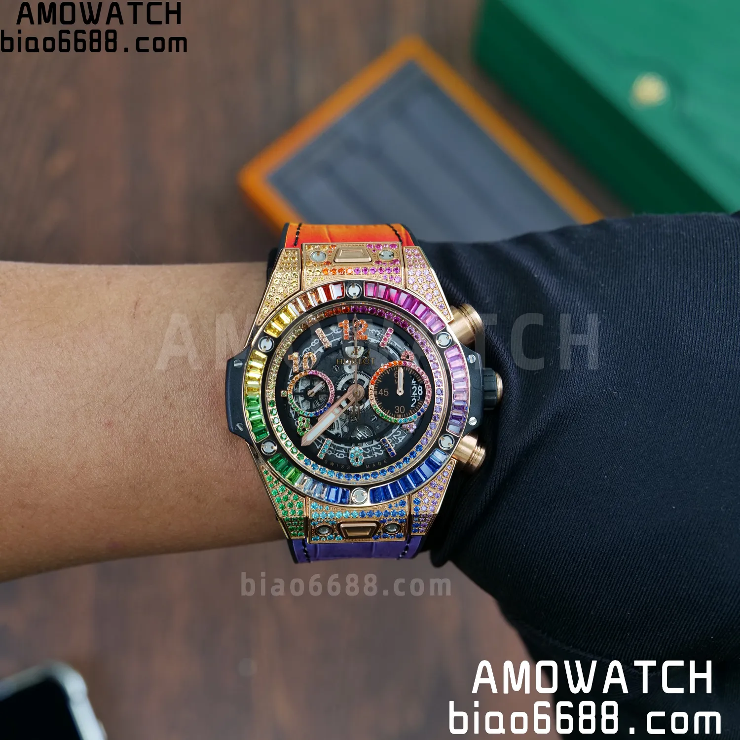 HUBLOT Big Bang Unico Rainbow King 421.OX 42mm BBF 1:1 Best Edition on Rainbow Gummy Strap A1280 86 f08b8c2b20d3dcf AMO Watch