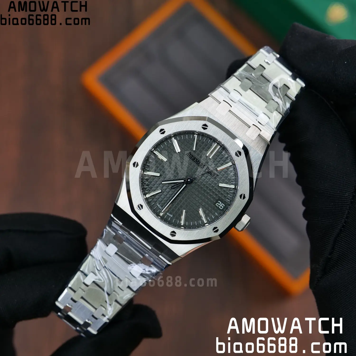 Royal Oak 41mm 15510 SS VSF 1:1 Best Edition Green Textured Dial on SS Bracelet DD4302 Super Clone 65 f25c0411bdda74b 阿默表行AmoWatch