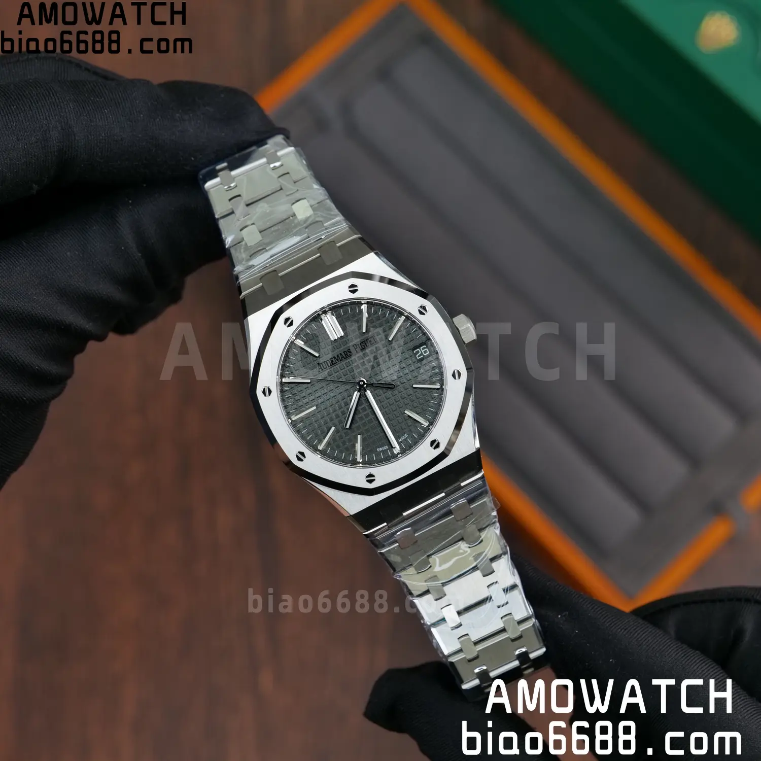 Royal Oak 41mm 15510 SS VSF 1:1 Best Edition Green Textured Dial on SS Bracelet DD4302 Super Clone 62 f29992ddd182dd3 阿默表行AmoWatch