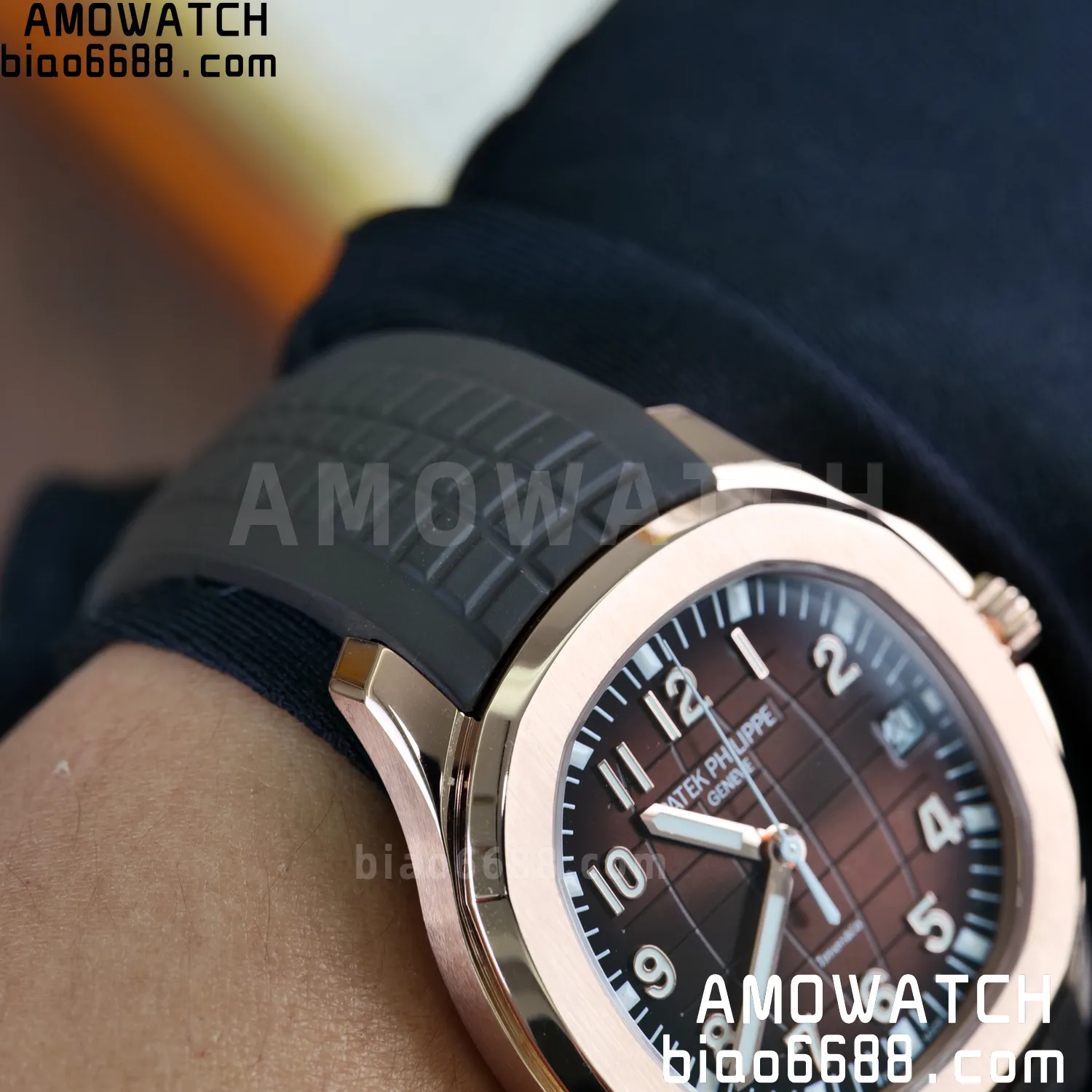 Custom Made PP Aquanaut 5167R ,Modified content :SW factory With Tiffany logo、 Gray Dial、 pointer、DEEP Crystal、18K rose gold-plated 112 f2a1fb26373ffe4 阿默表行AmoWatch