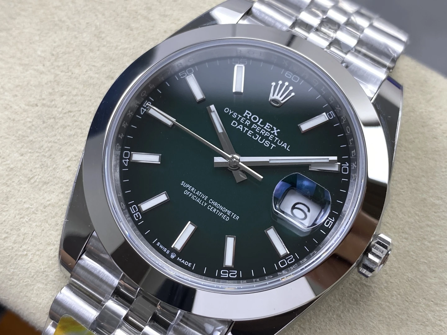 Rolex DateJust 126300 41mm ARF 1:1 Best Edition Green Dial on Jubilee Bracelet Smooth Bezel DD3235 32 f2a80706dd76910 阿默表行AmoWatch
