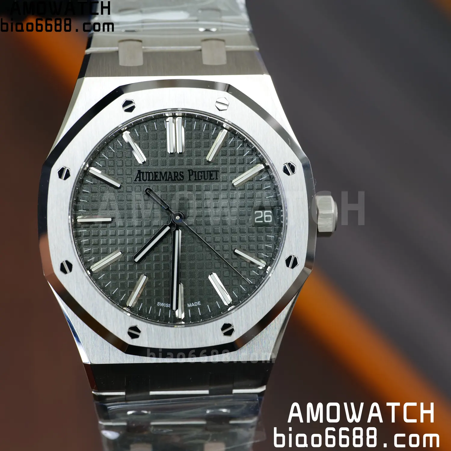 Royal Oak 41mm 15510 SS VSF 1:1 Best Edition Green Textured Dial on SS Bracelet DD4302 Super Clone 69 f9dbaae7bd43173 阿默表行AmoWatch