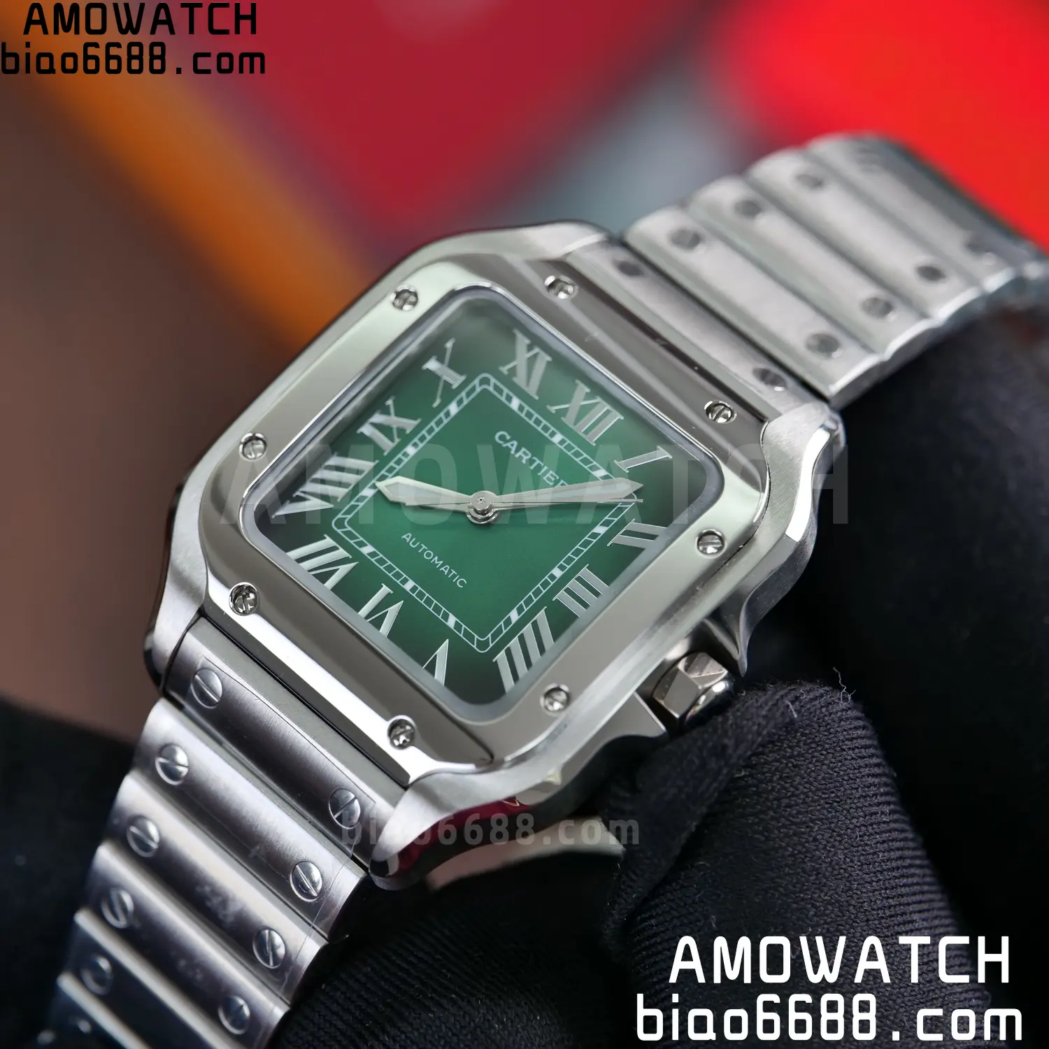 Santos de Cartier 35mm SS BVF 1:1 Best Edition Green Dial on SS Bracelet MIYOTA 9015 72 fb5edf09d815586 阿默表行AmoWatch