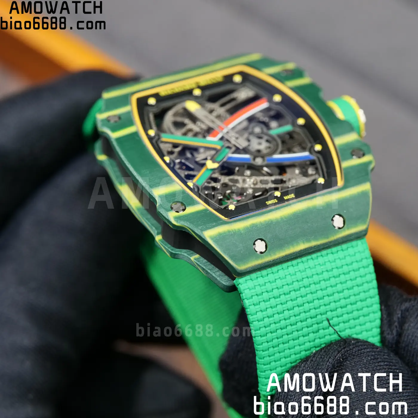 RICHARD MILLE RM67-02 Green NTPT Best Edition Umi Maker's Dial on Green Nylon strap CRMA7 Clone V9 86 fca103ab95d4b00 AMO Watch