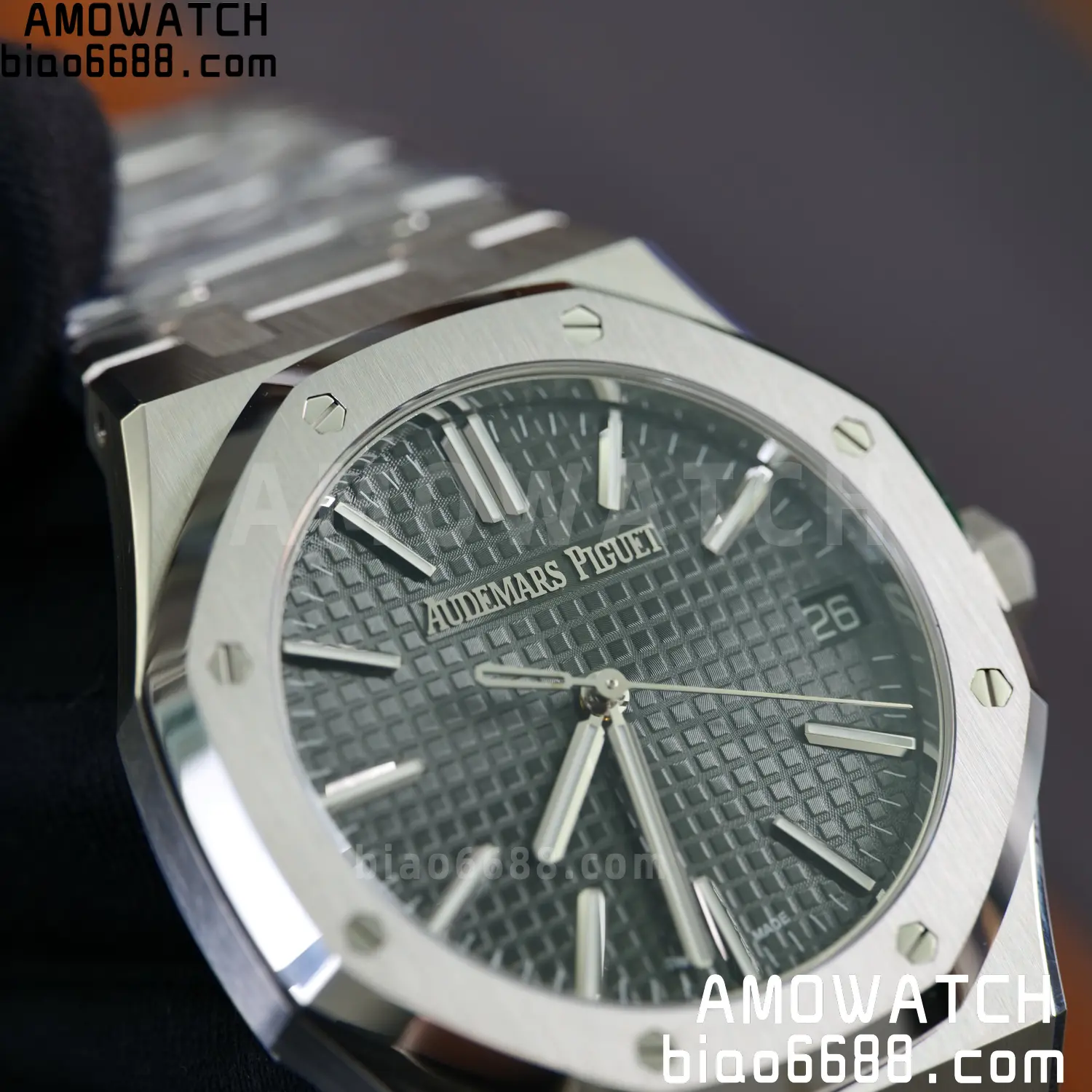 Royal Oak 41mm 15510 SS VSF 1:1 Best Edition Green Textured Dial on SS Bracelet DD4302 Super Clone 80 fd0eaf34b6e8eb4 阿默表行AmoWatch