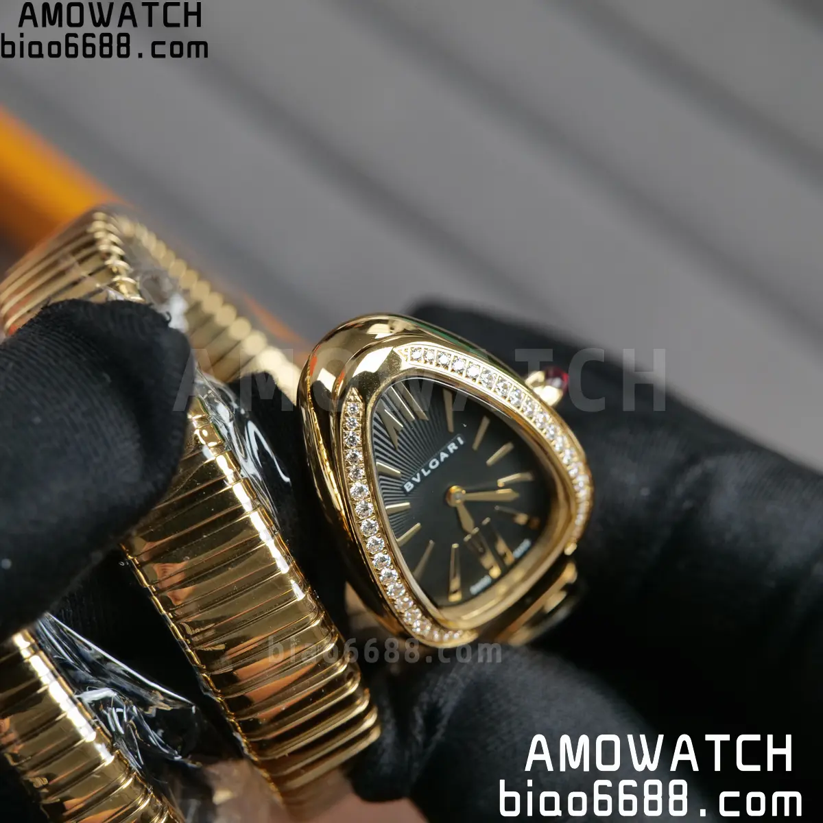 BVLGARI SERPENTI YG BVF 1:1 Best Edition Black Dial on YG Bracelet ETA Quartz 70 03b80ee072075c2 阿默表行AmoWatch