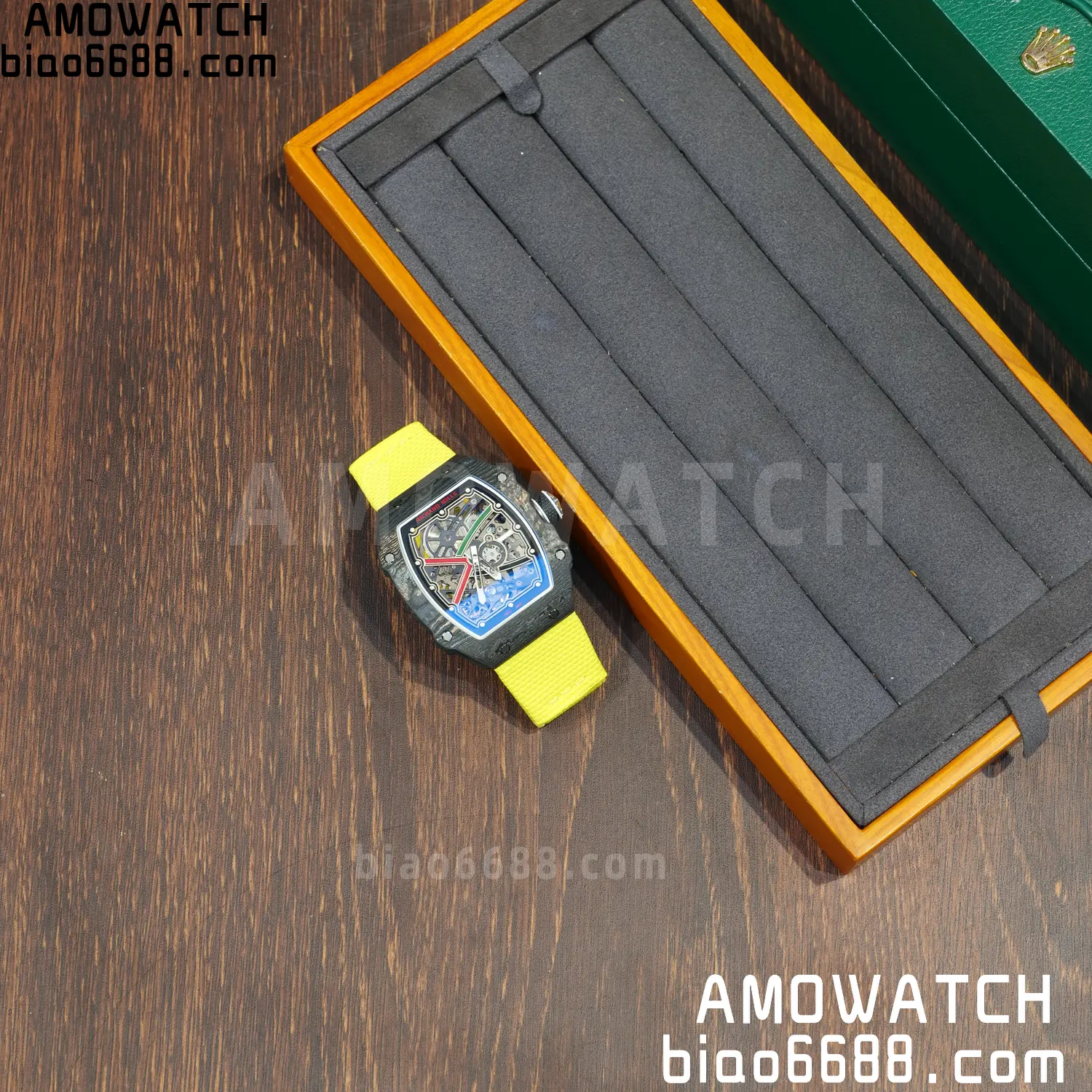 RICHARD MILLE RM67-02 Black NTPT Best Edition Black/Green/Red Skeleton Dial on Yellow Nylon strap CRMA7 Clone V9 88 03eaa1df32e5cbb 阿默表行AmoWatch