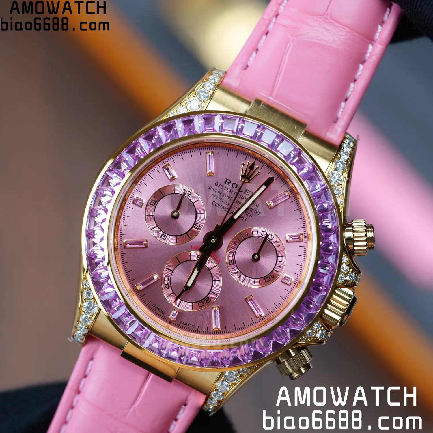 Rolex Daytona 126538TRO PPM Factory Best Edition Pink Dial on Pink Leather Strap 4130 95 047f640d981b777 阿默表行AmoWatch
