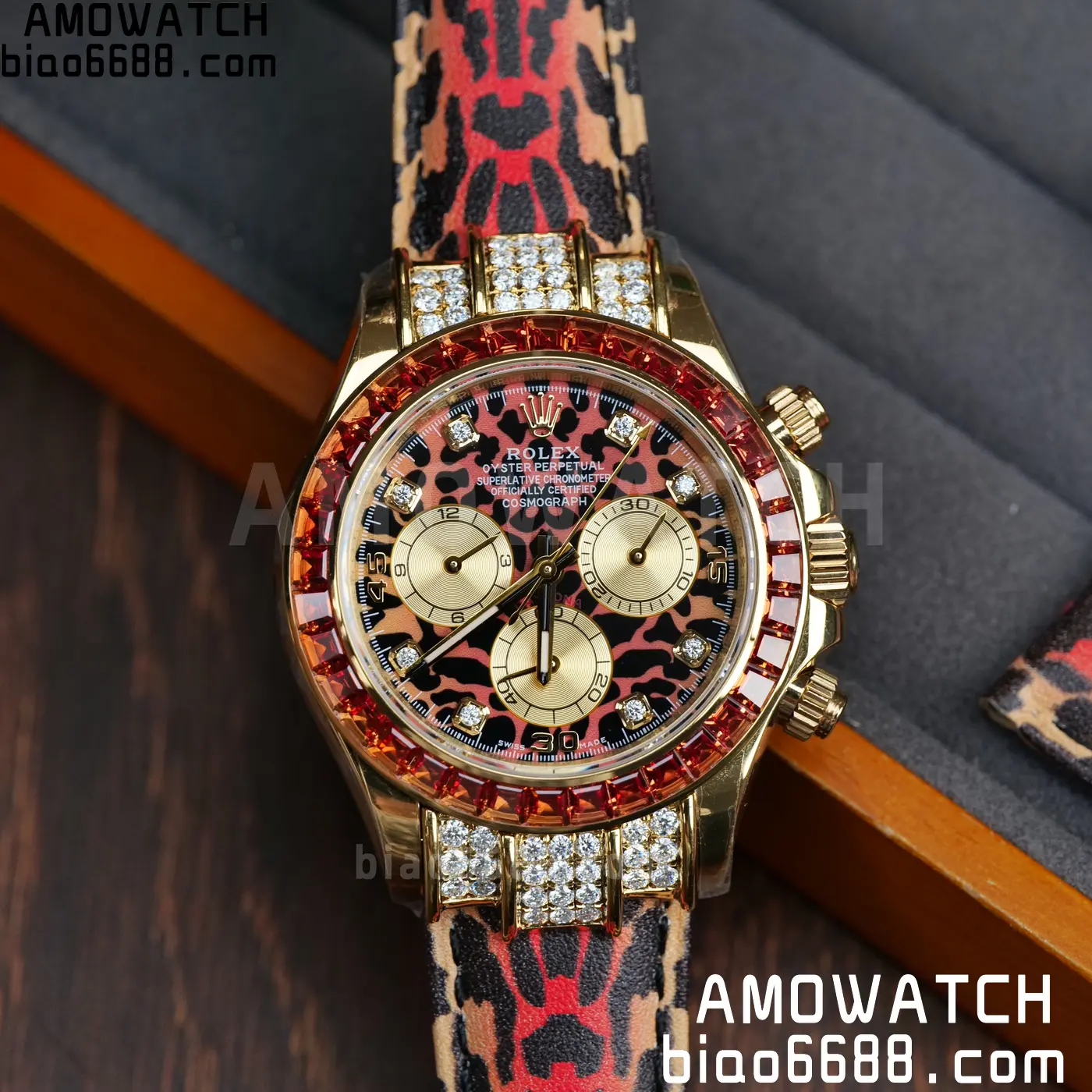 Rolex Daytona 116598SACO PPM Factory Best Edition Leopard Dial on Leopard Leather Strap 4130 102 076ab3f4800a186 阿默表行AmoWatch
