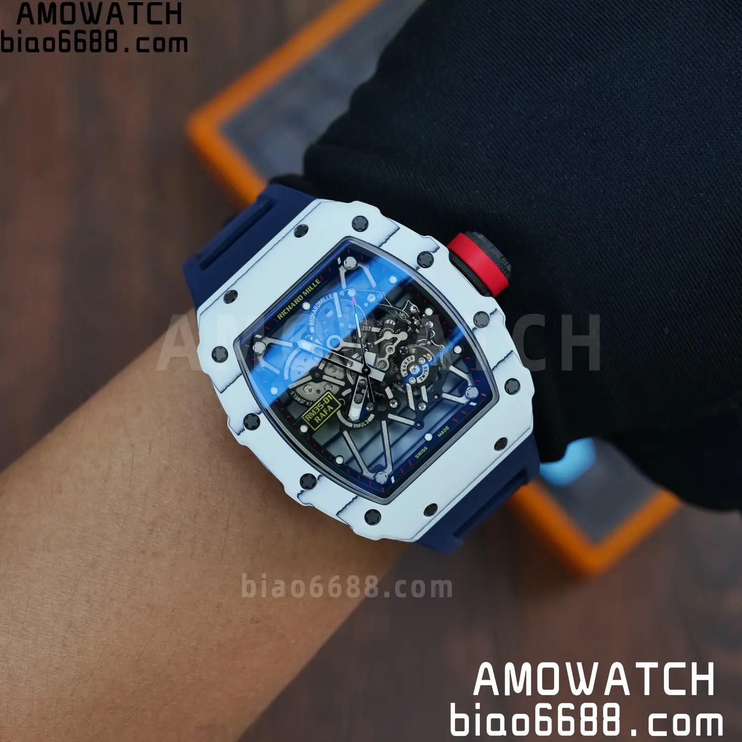 Custom Made RICHARD MILLE RM035 RM35-01 White Carbon BBR 105 08d4d6785965af9 AMO Watch