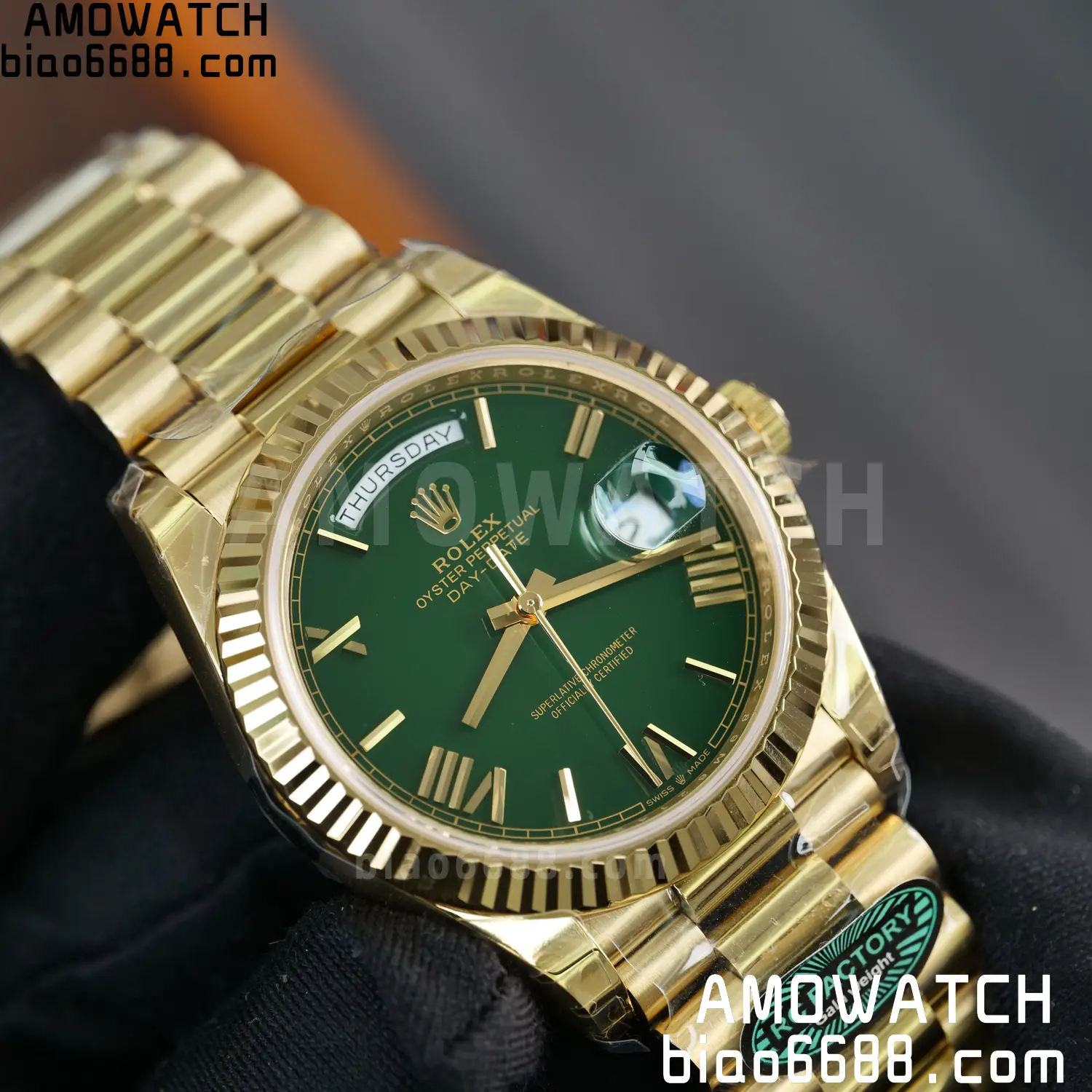 Rolex Day Date 40 YG 228238 RCF 1:1 Best Edition Green Dial on President Bracelet VR3255 (211g) 71 08e900df7648c70 AMO Watch