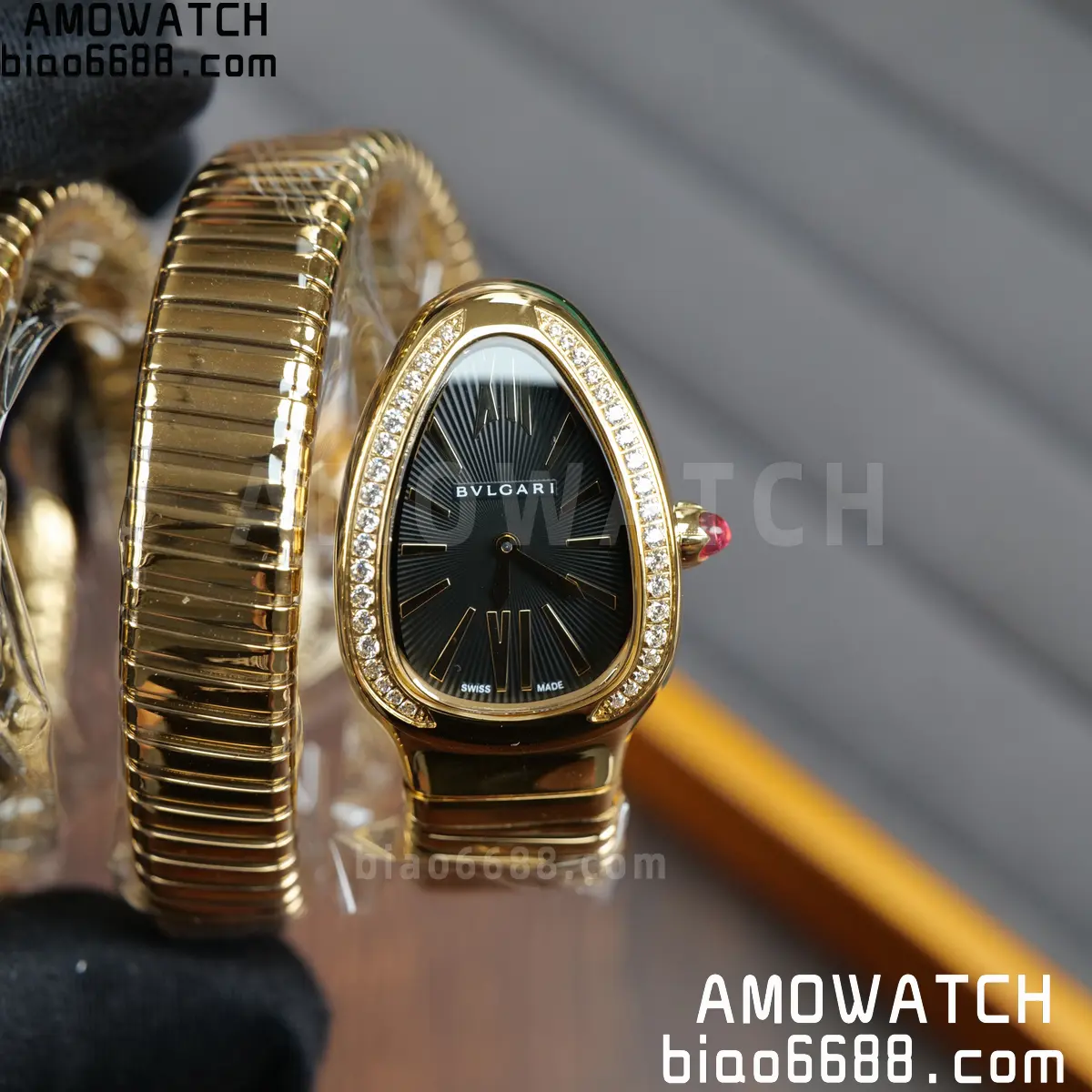 BVLGARI SERPENTI YG BVF 1:1 Best Edition Black Dial on YG Bracelet ETA Quartz 64 0a8bc5e157d7b7b 阿默表行AmoWatch