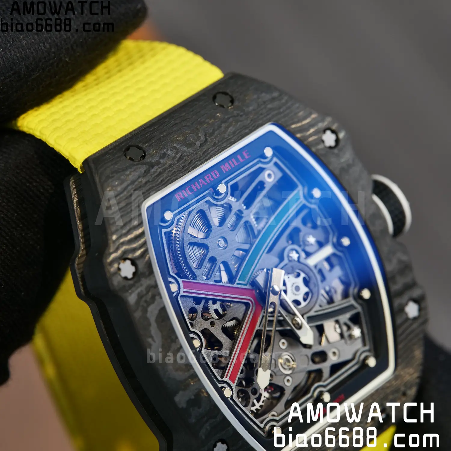 RICHARD MILLE RM67-02 Black NTPT Best Edition Black/Green/Red Skeleton Dial on Yellow Nylon strap CRMA7 Clone V9 108 0b184440f1afcfe 阿默表行AmoWatch