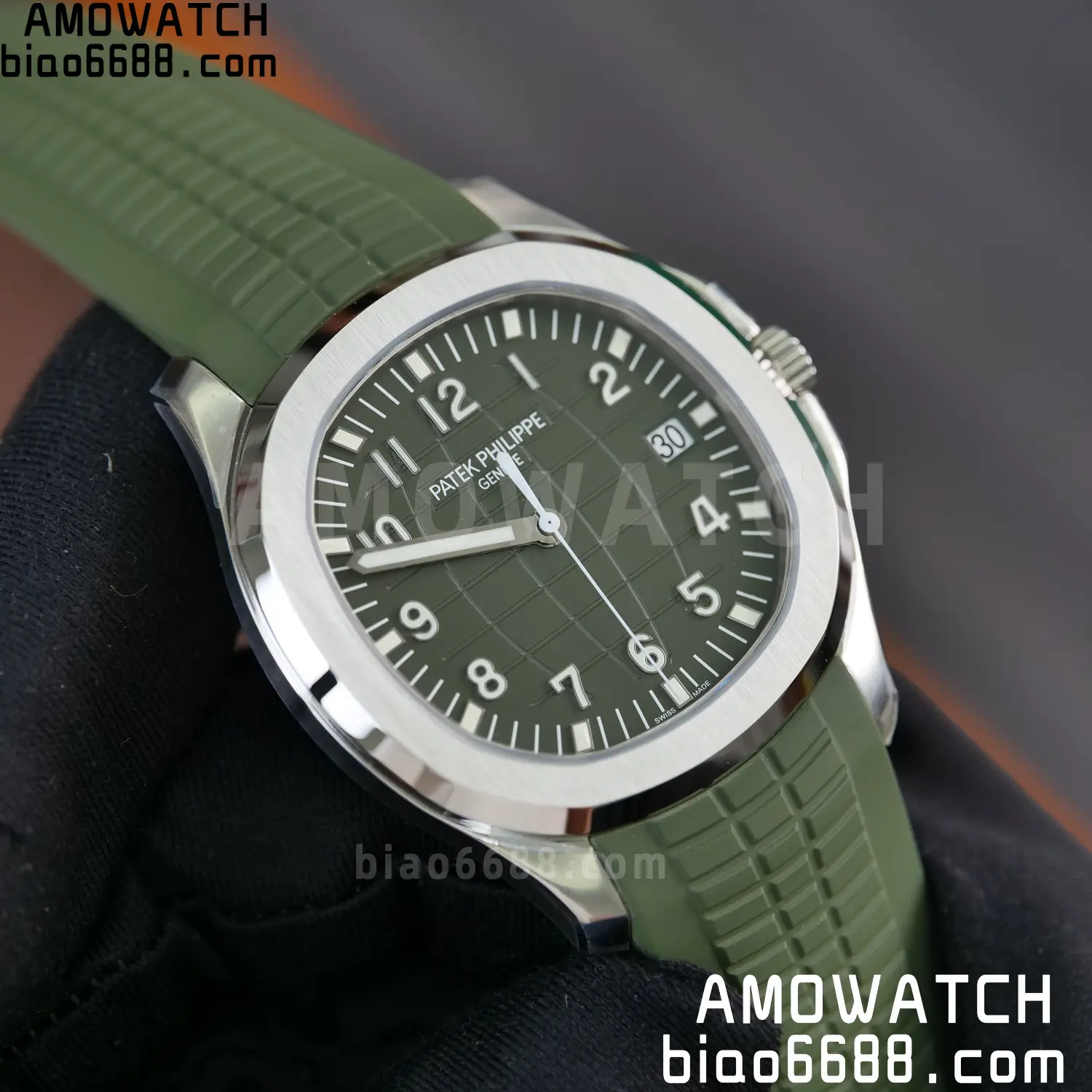 PP Aquanaut 5168G 42mm SS VF 1:1 Best Edition Green Dial on Green Rubber Strap DD324 Weighted 94 12ce6882f44f56c AMO Watch