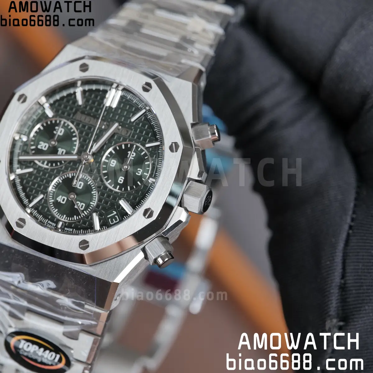 Royal Oak Chrono 26240 SS TOPF 1:1 Best Edition Green Dial on SS Bracelet SA4401 Super Clone 93 14412cbd07fc618 阿默表行AmoWatch