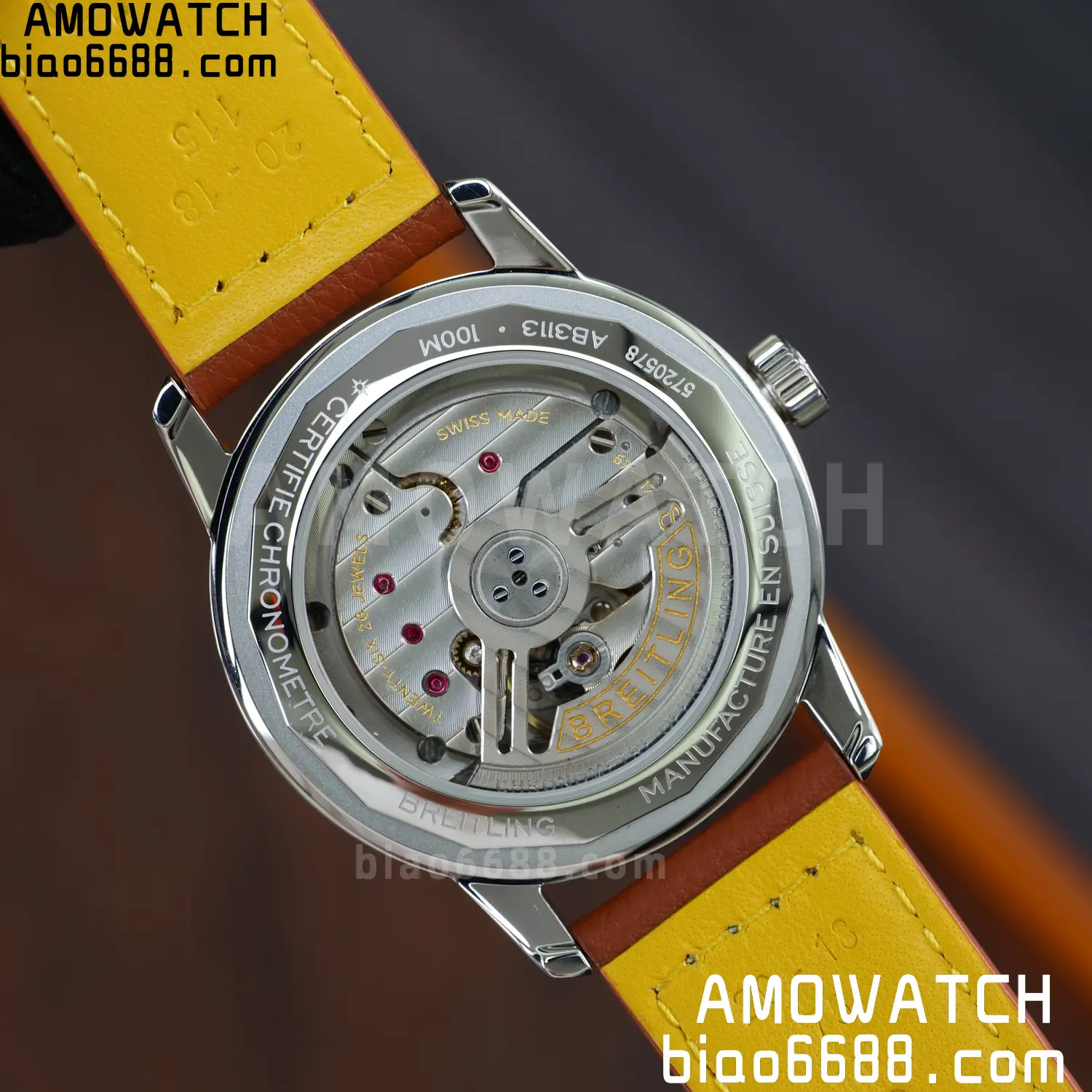 BREITLING Top Time B31 BLF 1:1 Best Edition White Dial Orange Hand on Brown Leather Strap 108 179555c2d0c57b0 阿默表行AmoWatch