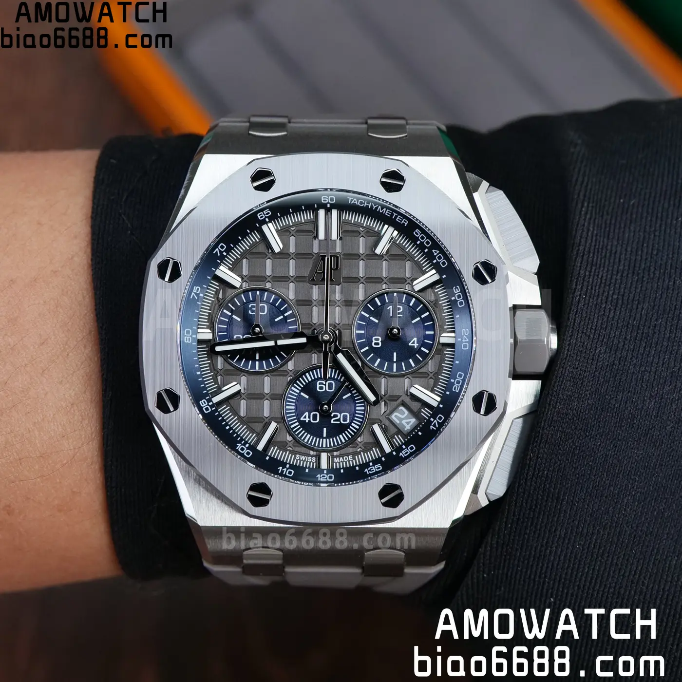 AP Royal Oak Offshore 43mm 26420so SS DDF 1:1 Best Edition Gray/Blue Dial on Gray Rubber Strap DD4401 Super Clone 100 1885f961d7791c9 阿默表行AmoWatch