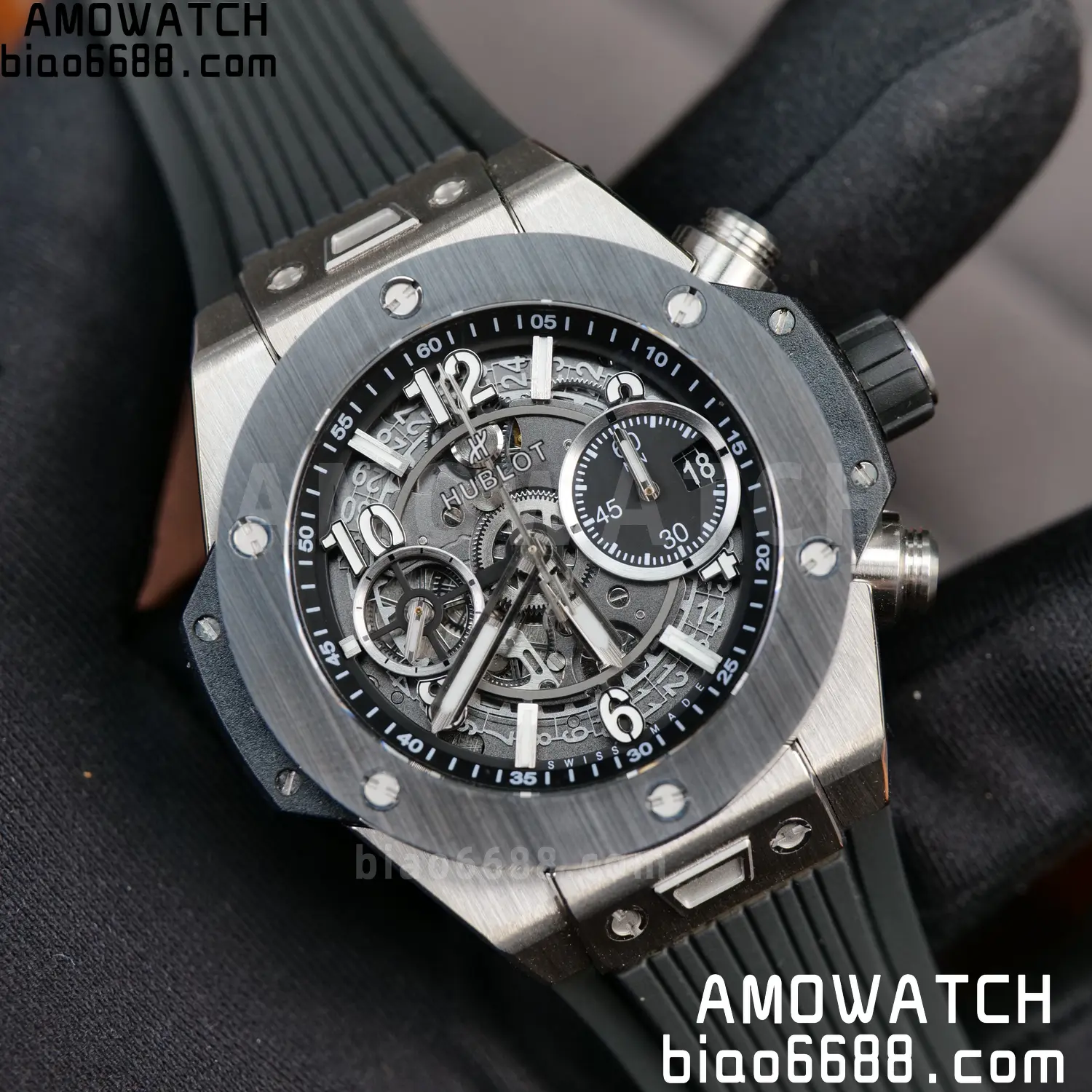 HUBLOT Big Bang Unico 42mm SS BBF 1:1 Best Edition Skeleton Dial on Black Rubber Strap A1280 V2 91 1ab3f49200ea407 AMO Watch
