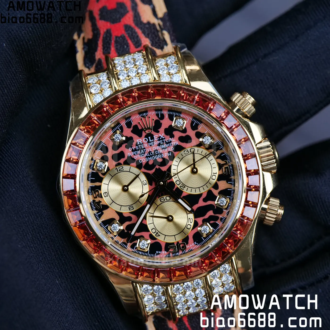 Rolex Daytona 116598SACO PPM Factory Best Edition Leopard Dial on Leopard Leather Strap 4130 91 1cd8e68db56f308 阿默表行AmoWatch