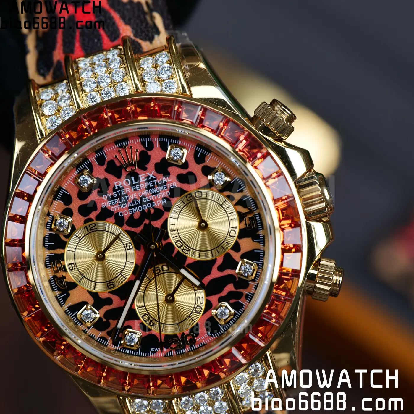 Rolex Daytona 116598SACO PPM Factory Best Edition Leopard Dial on Leopard Leather Strap 4130 86 1f88c54eae734d0 阿默表行AmoWatch