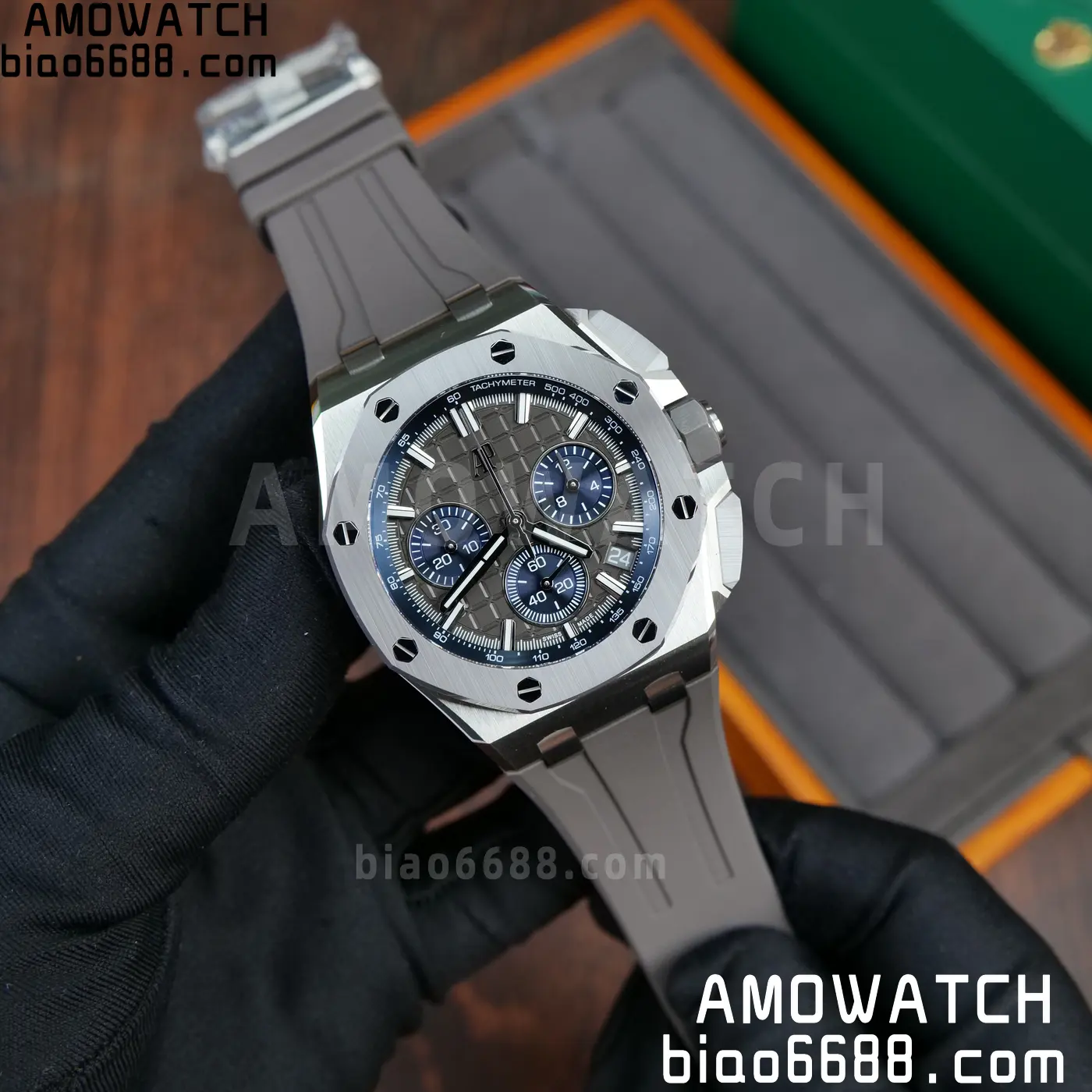 AP Royal Oak Offshore 43mm 26420so SS DDF 1:1 Best Edition Gray/Blue Dial on Gray Rubber Strap DD4401 Super Clone 72 238f7c51ecaac87 阿默表行AmoWatch