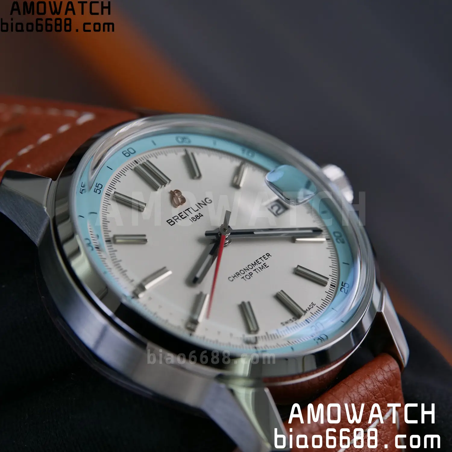 BREITLING Top Time B31 BLF 1:1 Best Edition White Dial Orange Hand on Brown Leather Strap 101 2398fecc9d5ff1d 阿默表行AmoWatch