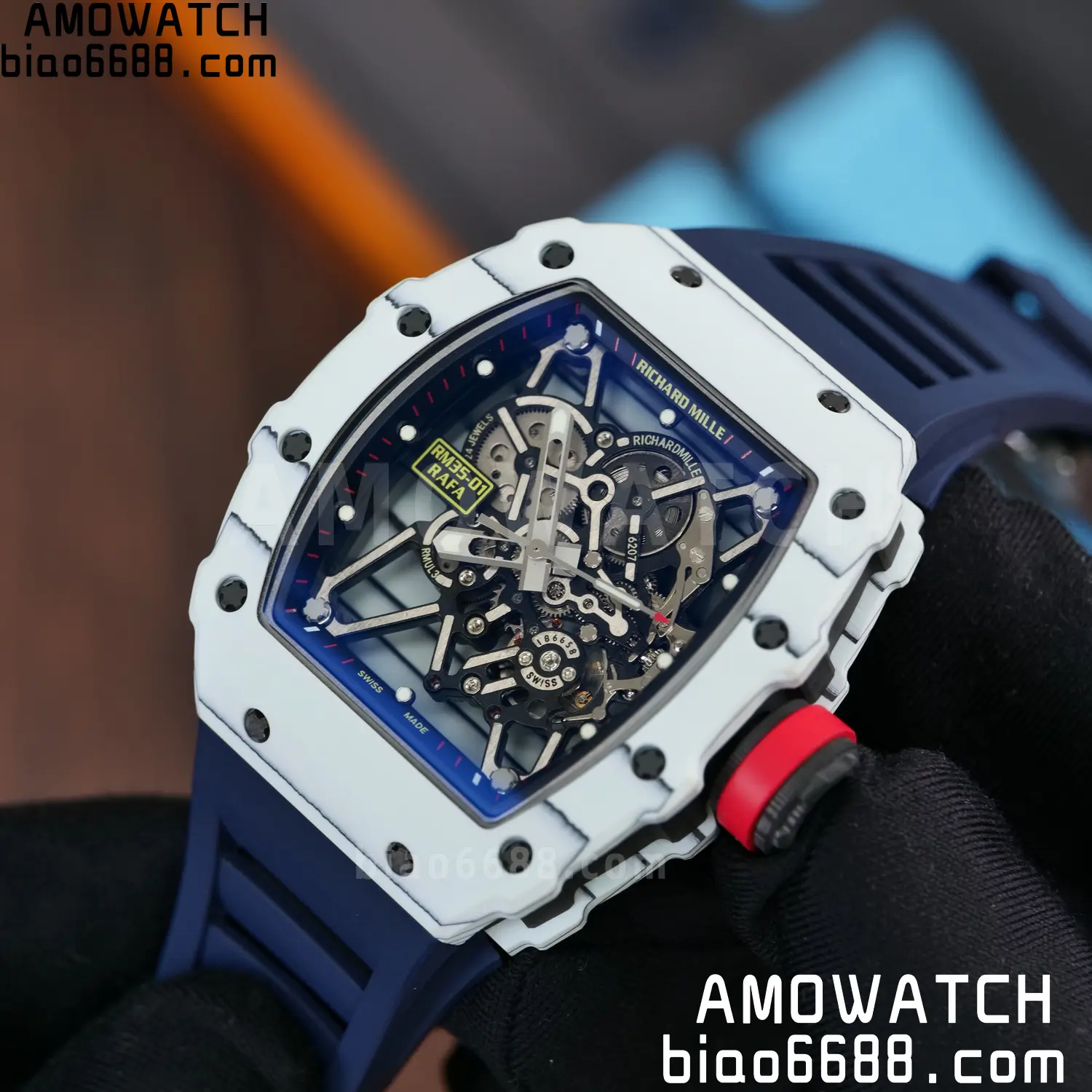 Custom Made RICHARD MILLE RM035 RM35-01 White Carbon BBR 87 278e04eabc373f4 AMO Watch