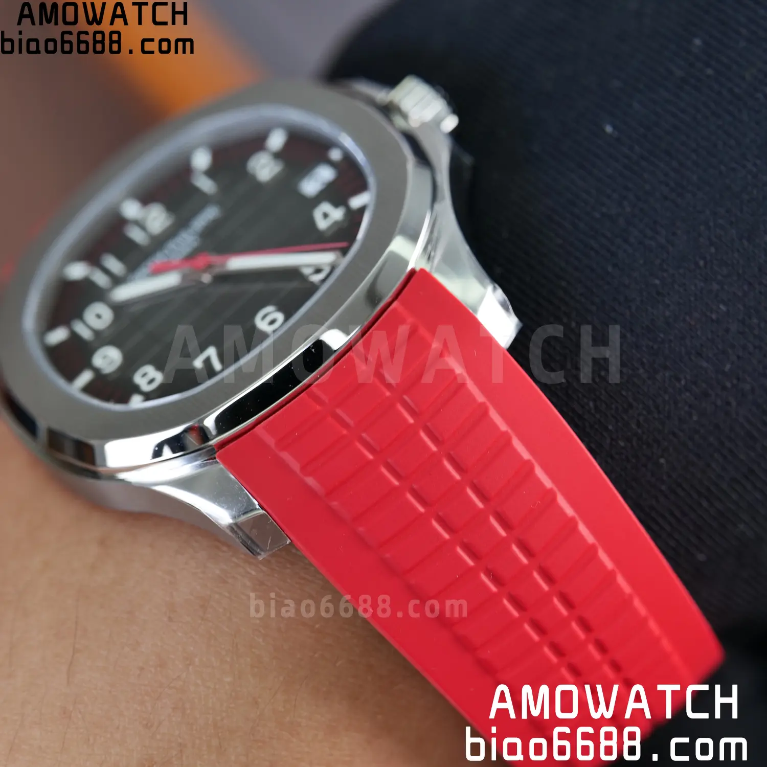 PP Aquanaut 5167 SS Singapore DDF 1:1 Best Edition Gray Dial on Red Rubber Strap DD324 V2 103 29ddc38eb152ae6 AMO Watch
