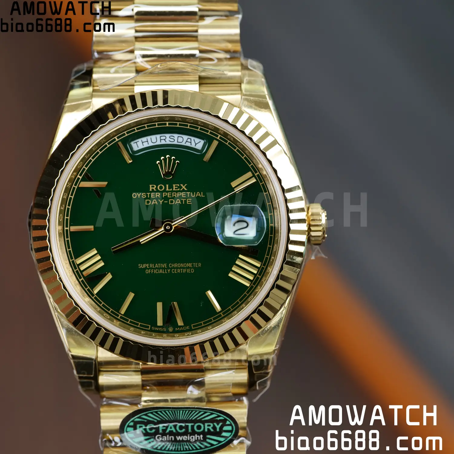 Rolex Day Date 40 YG 228238 RCF 1:1 Best Edition Green Dial on President Bracelet VR3255 (211g) 66 2a34c0fe19a9db6 AMO Watch