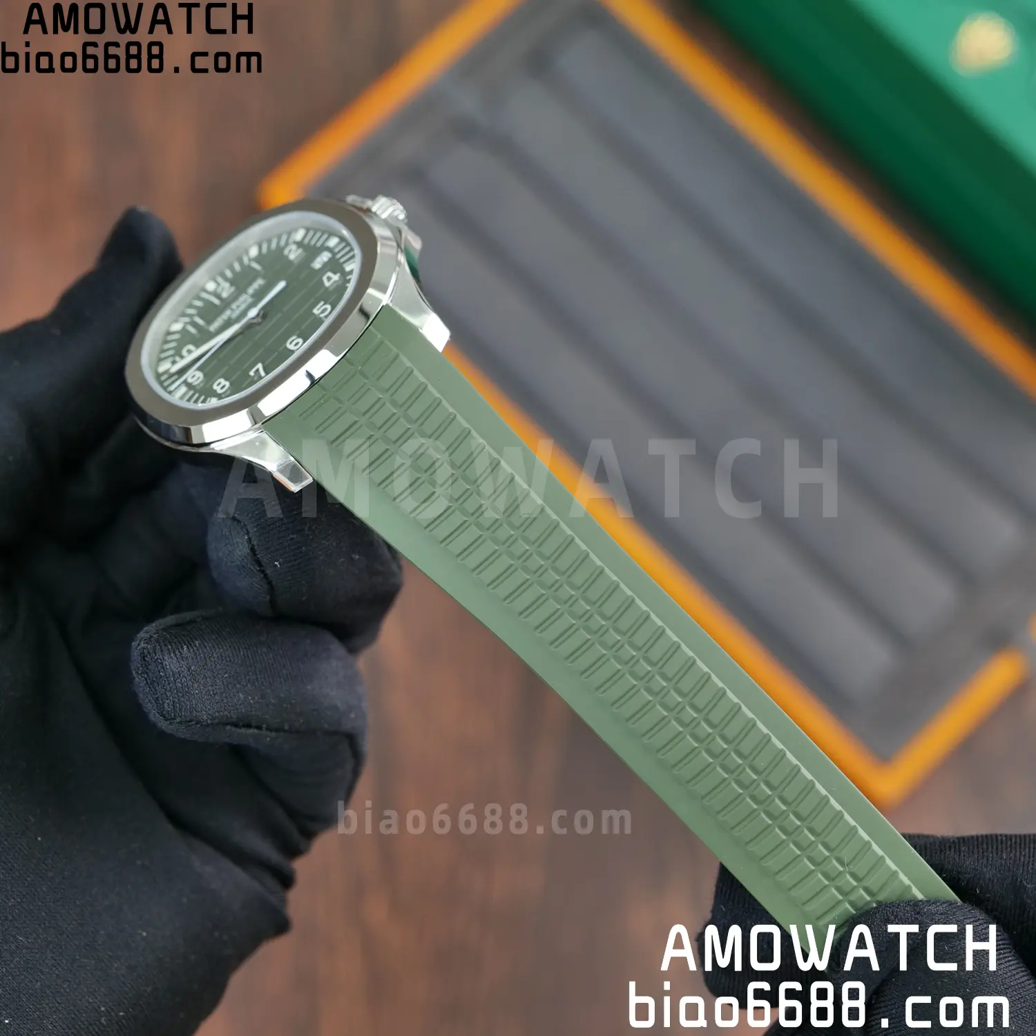 PP Aquanaut 5168G 42mm SS VF 1:1 Best Edition Green Dial on Green Rubber Strap DD324 Weighted 87 2c9461b1adbbc59 AMO Watch
