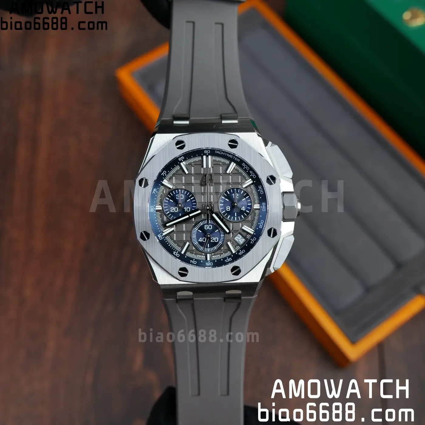 AP Royal Oak Offshore 43mm 26420so SS DDF 1:1 Best Edition Gray/Blue Dial on Gray Rubber Strap DD4401 Super Clone 76 2dc80c5d6488762 阿默表行AmoWatch