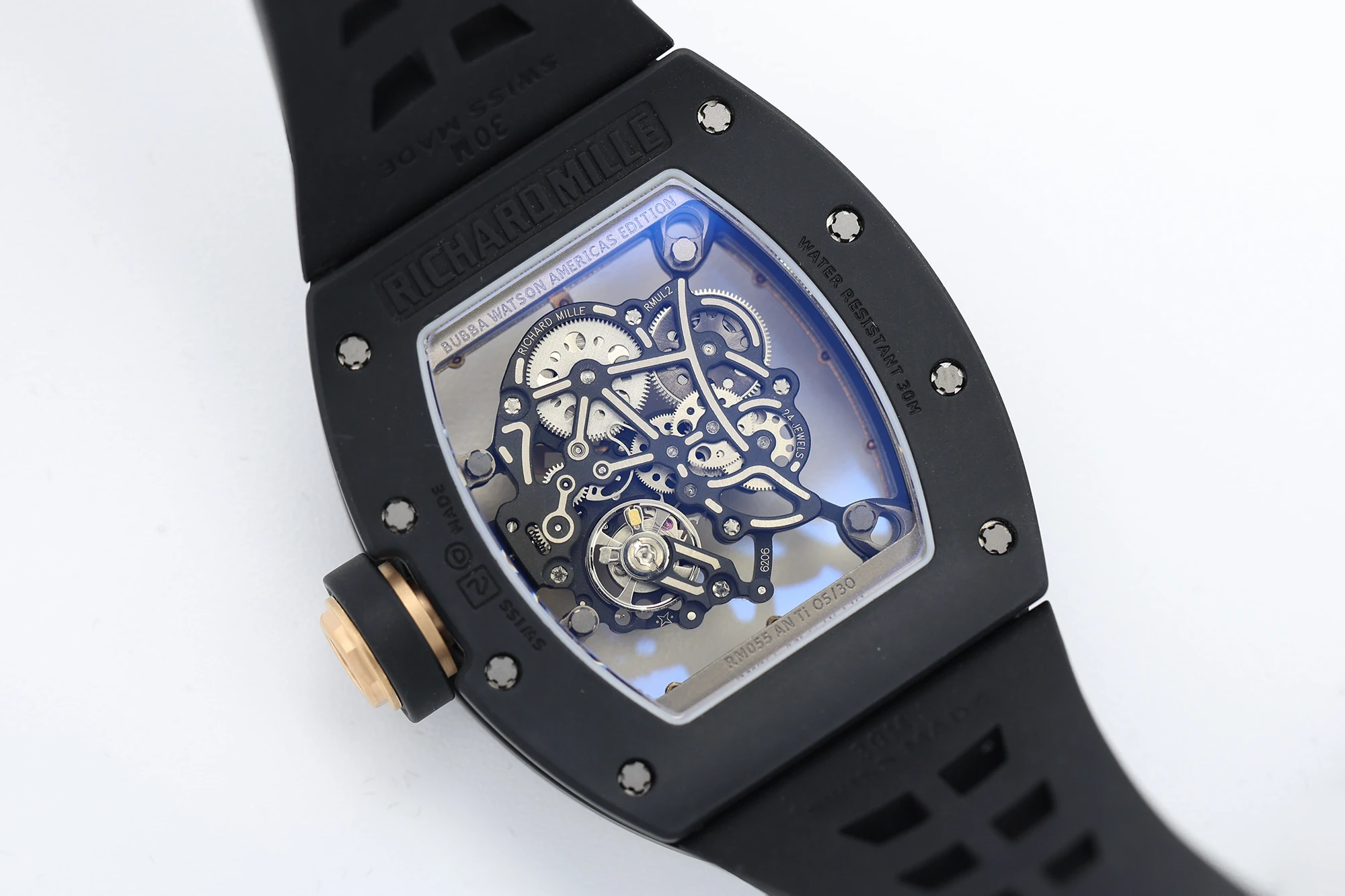 Richard Mille RM055 Black Ceramic ZF 1:1 Best Edition Gold Bezel Gold Crown RMUL2 Super Clone V3 26 2e6ad64c830c5ec AMO Watch