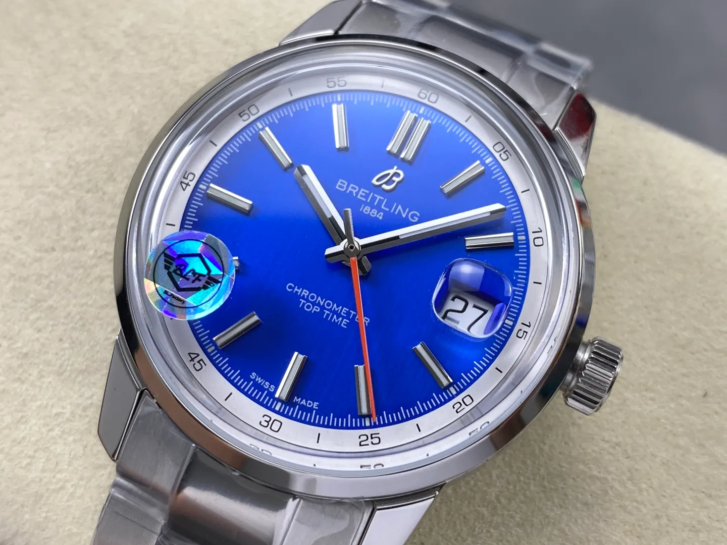 Breitling Top Time B31 BLF 1:1 Best Edition Blue Dial Orange Hand on SS Bracelet AB31 21 2ea35e057d68465 阿默表行AmoWatch