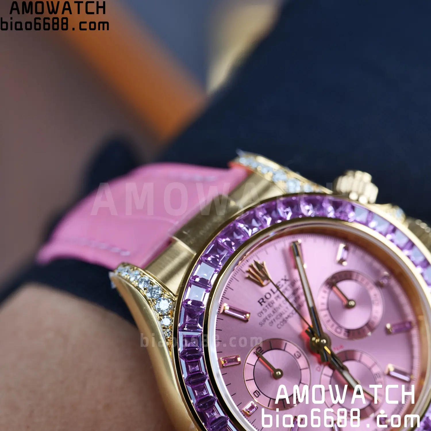 Rolex Daytona 126538TRO PPM Factory Best Edition Pink Dial on Pink Leather Strap 4130 106 2f1b98fa61a4a96 阿默表行AmoWatch