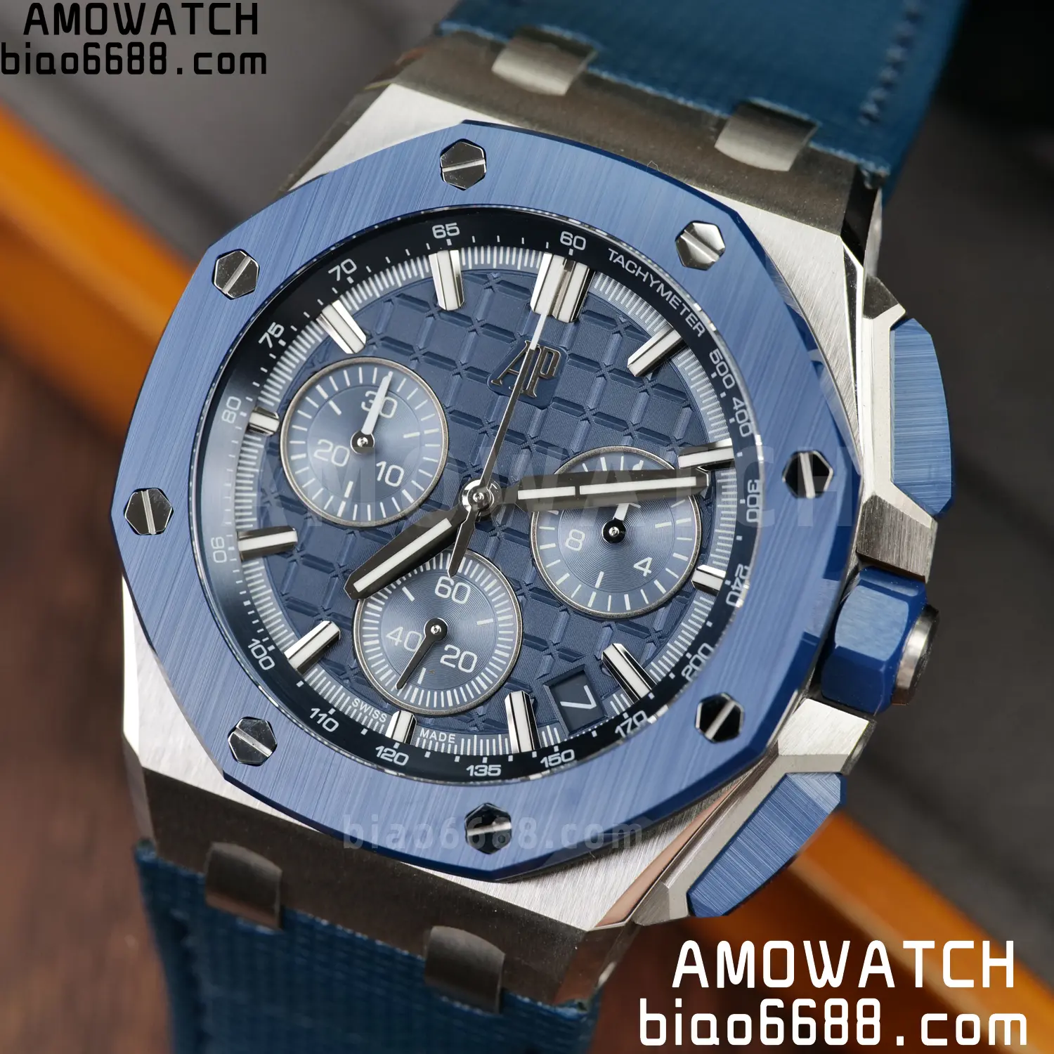 AP Royal Oak Offshore 43mm 26420 SS DDF 1:1 Best Edition Blue Dial on Blue Rubber Super Clone 4401 76 2fc7df7e3e37d75 AMO Watch