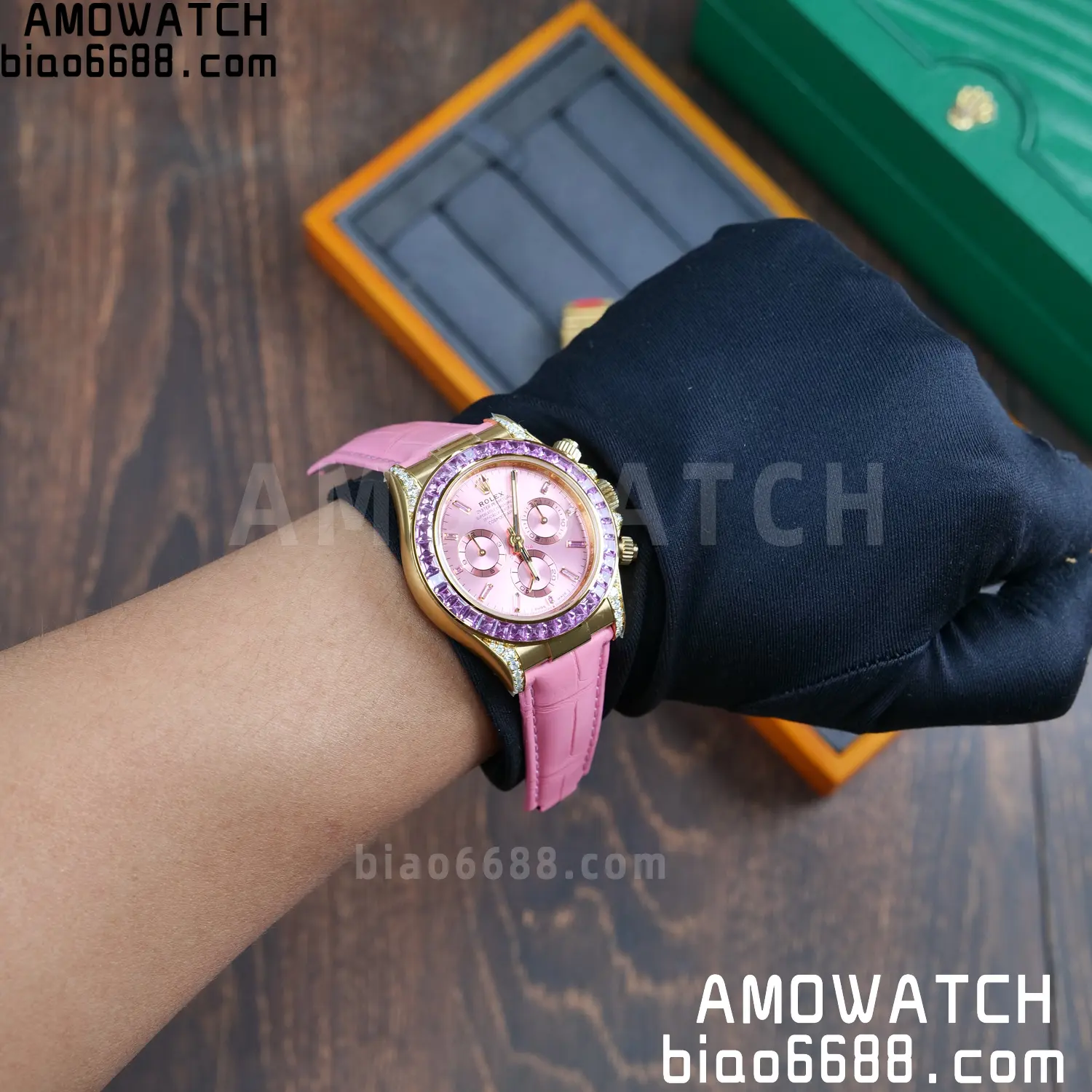 Rolex Daytona 126538TRO PPM Factory Best Edition Pink Dial on Pink Leather Strap 4130 108 305fe4cddfee0a8 阿默表行AmoWatch