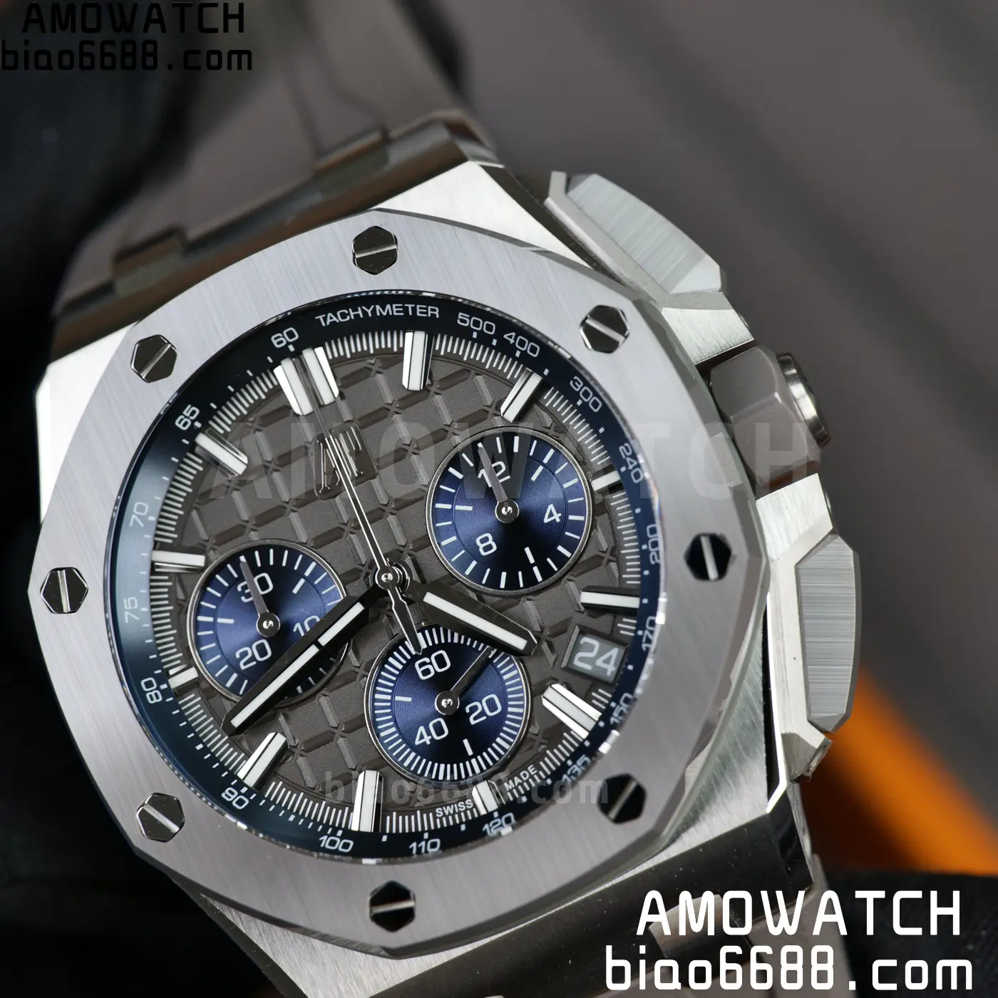 AP Royal Oak Offshore 43mm 26420so SS DDF 1:1 Best Edition Gray/Blue Dial on Gray Rubber Strap DD4401 Super Clone 85 320e692eff760ab 阿默表行AmoWatch