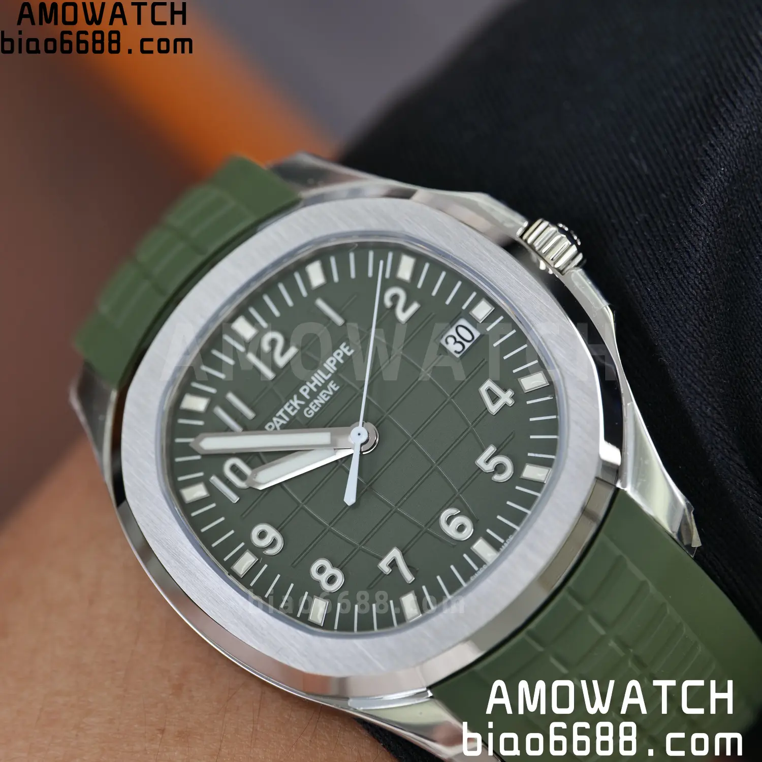 PP Aquanaut 5168G 42mm SS VF 1:1 Best Edition Green Dial on Green Rubber Strap DD324 Weighted 114 34ee148cc2d3c56 AMO Watch