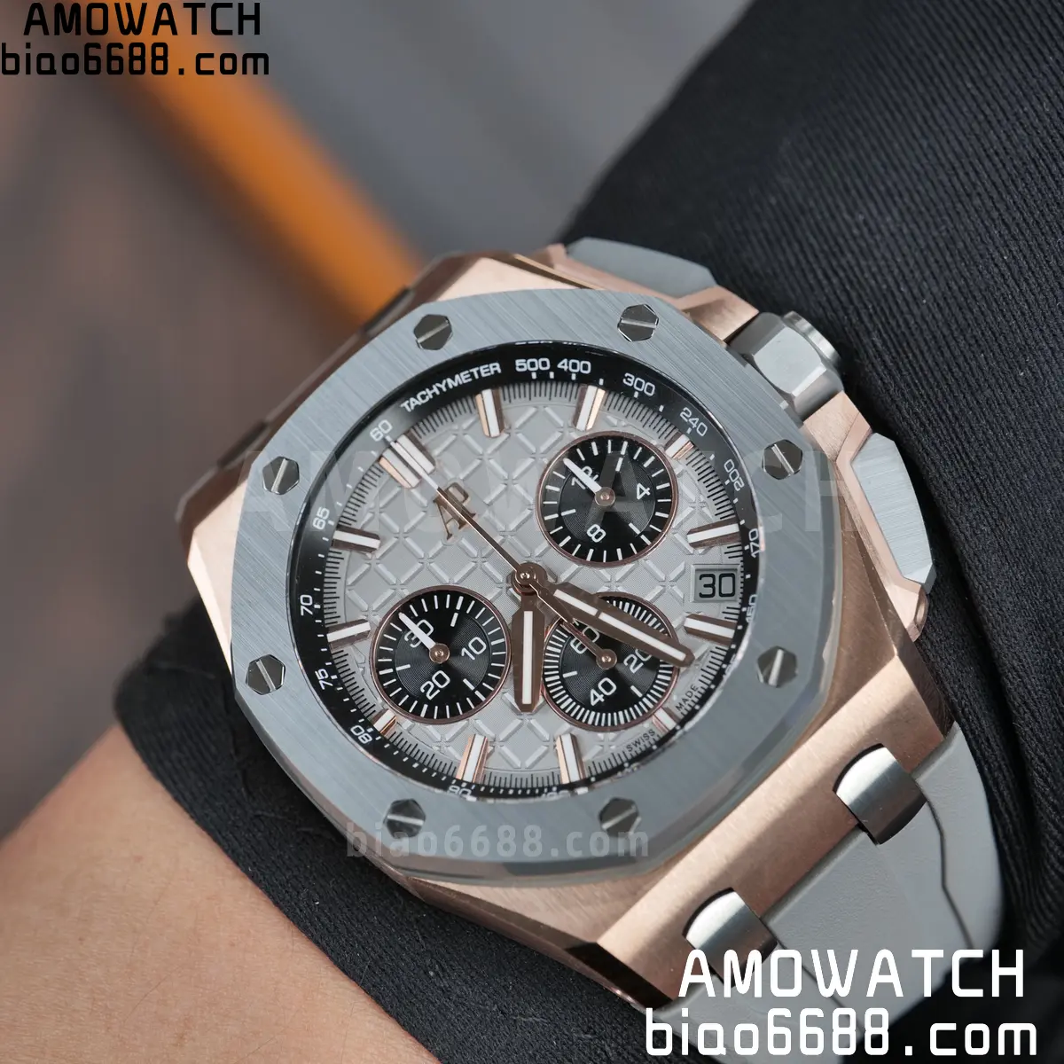 AP Royal Oak Offshore 43mm 26420OI RG DDF 1:1 Best Edition Gray Dial on Gray Rubber Super Clone 4401 (Weighted) 116 36014653a108f85 AMO Watch