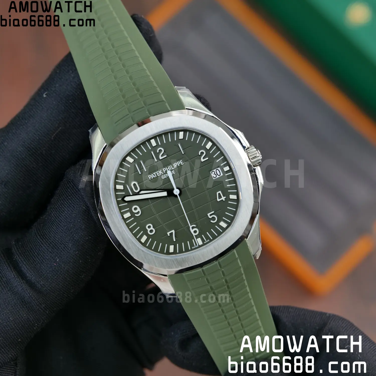 PP Aquanaut 5168G 42mm SS VF 1:1 Best Edition Green Dial on Green Rubber Strap DD324 Weighted 83 3608f40d461d138 AMO Watch